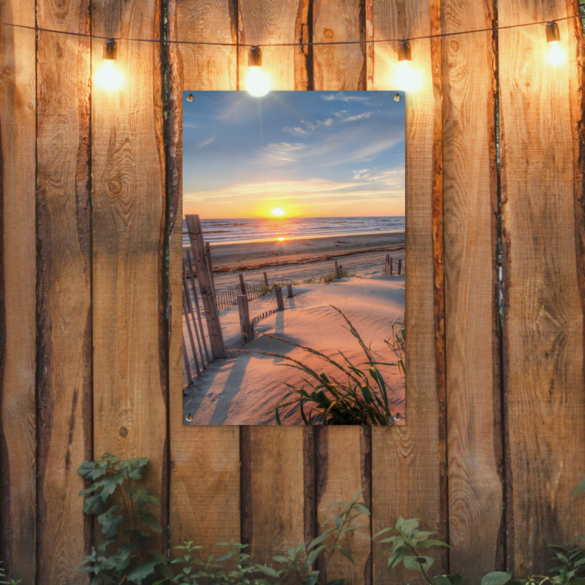 Outdoor Poster - Strand - Meer - Düne - Sonnenuntergang - Landschaft - Vertikal-2