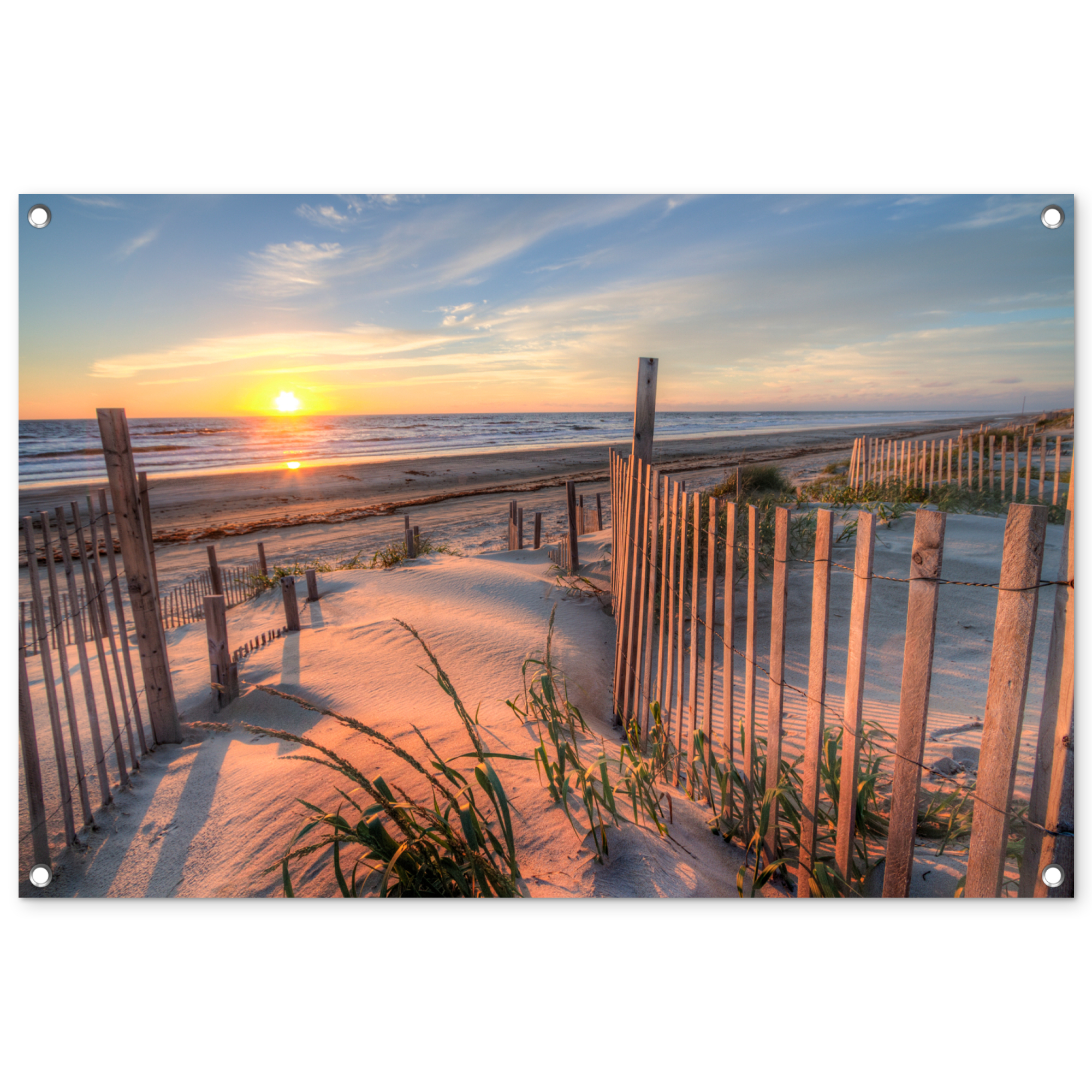Tuinposter - Strand - Zee - Duin - Zonsondergang - Landschap - Liggend