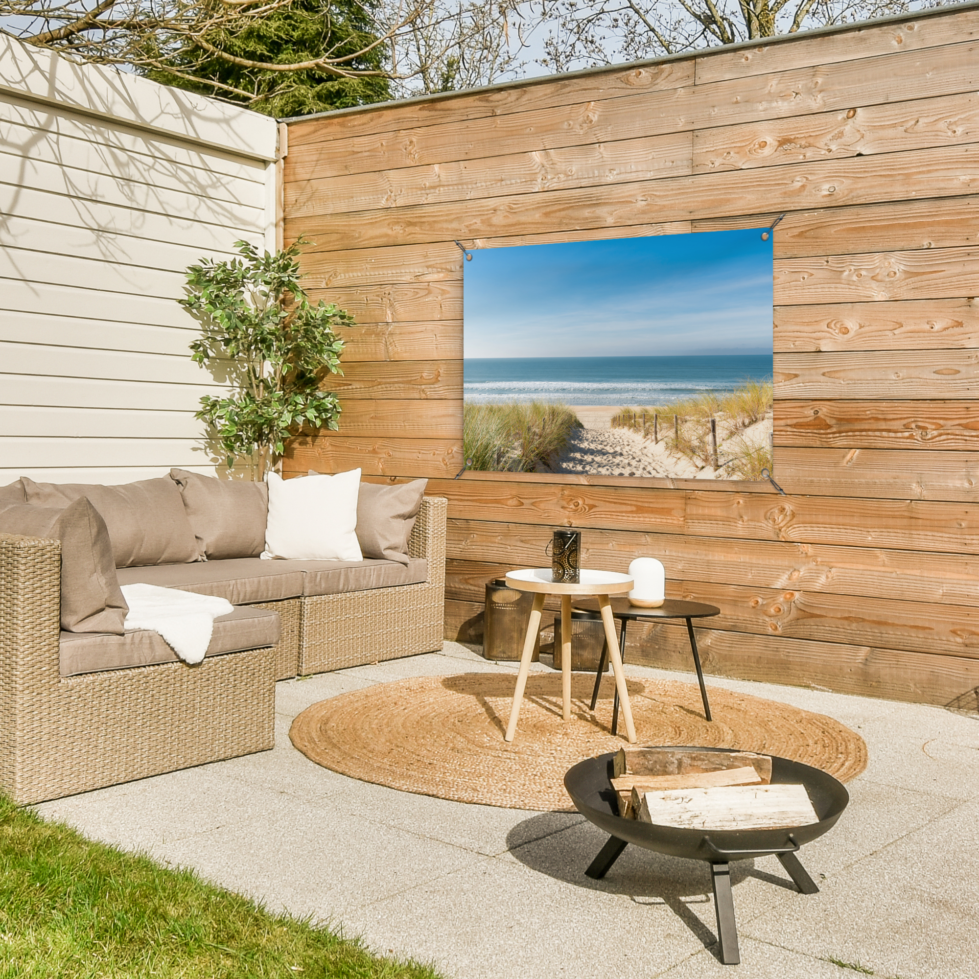 Tuinposter - Strand - Zee - Duin - Zand - Zomer - Liggend-3