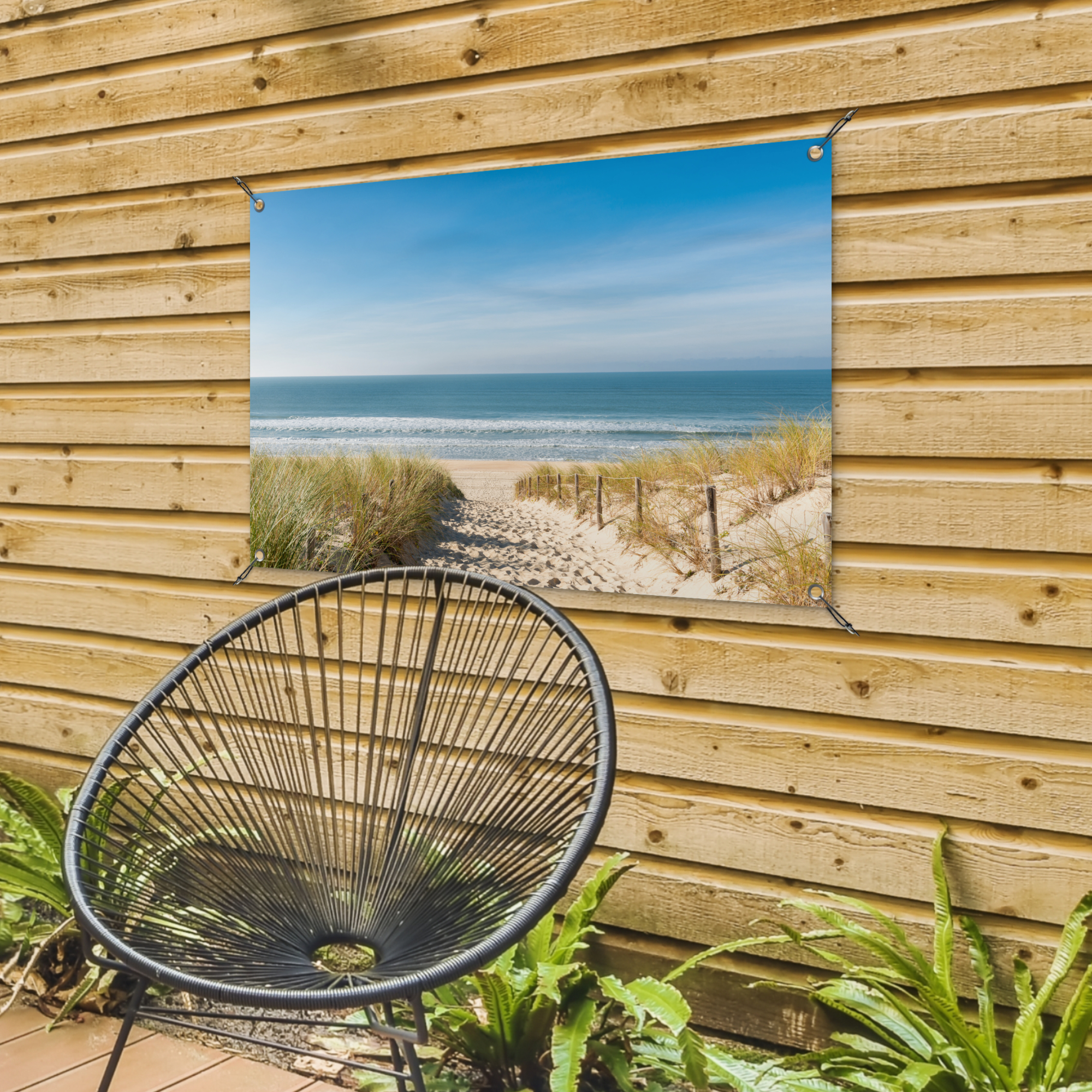 Tuinposter - Strand - Zee - Duin - Zand - Zomer - Liggend-4