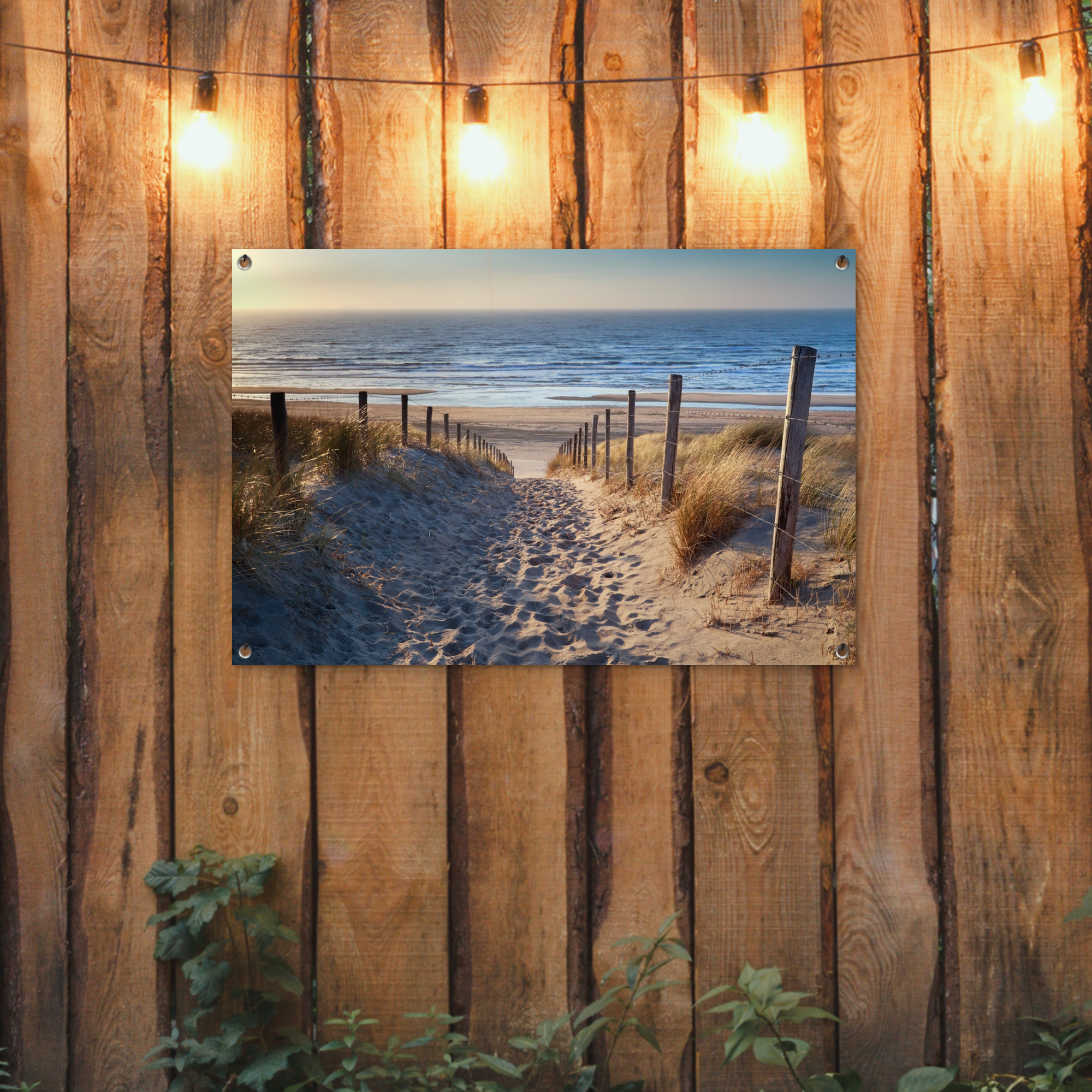 Tuinposter - Strand - Zee - Nederland - Duinen - Zon - Liggend-2