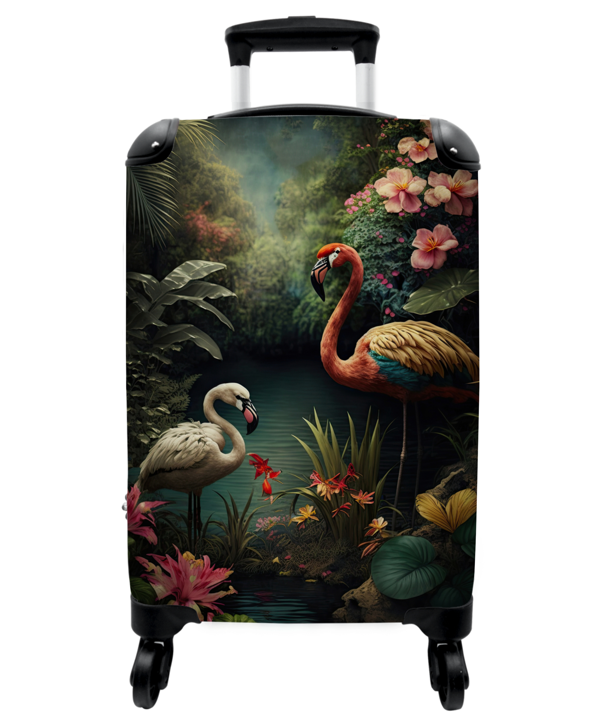 Koffer - Flamingo - Bloemen - Jungle - Vogels - Natuur-thumbnail-1