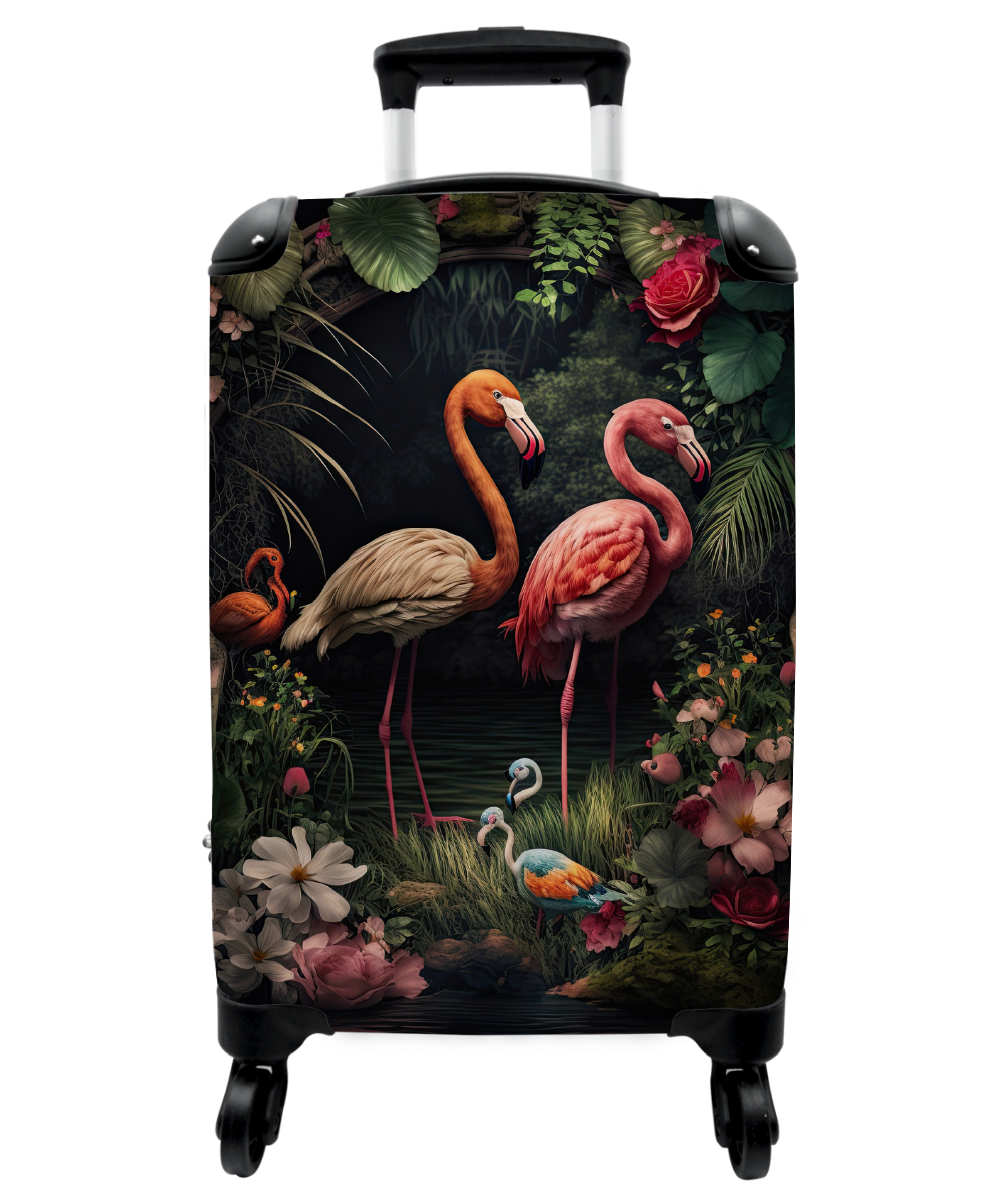 Koffer - Flamingo - Bloemen - Planten - Jungle - Roze-thumbnail-1