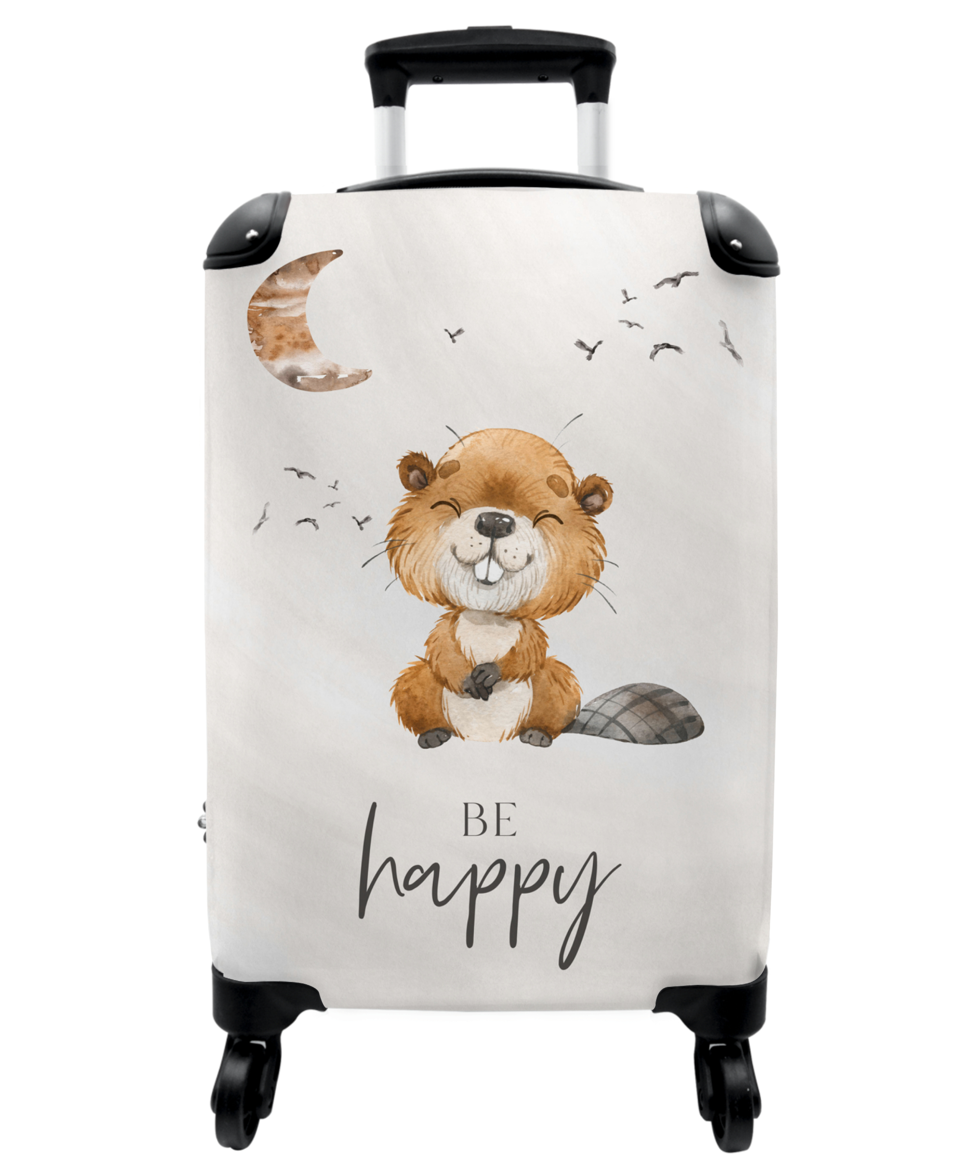 Koffer - Quote - Be Happy - Bever - Illustratie-thumbnail-1
