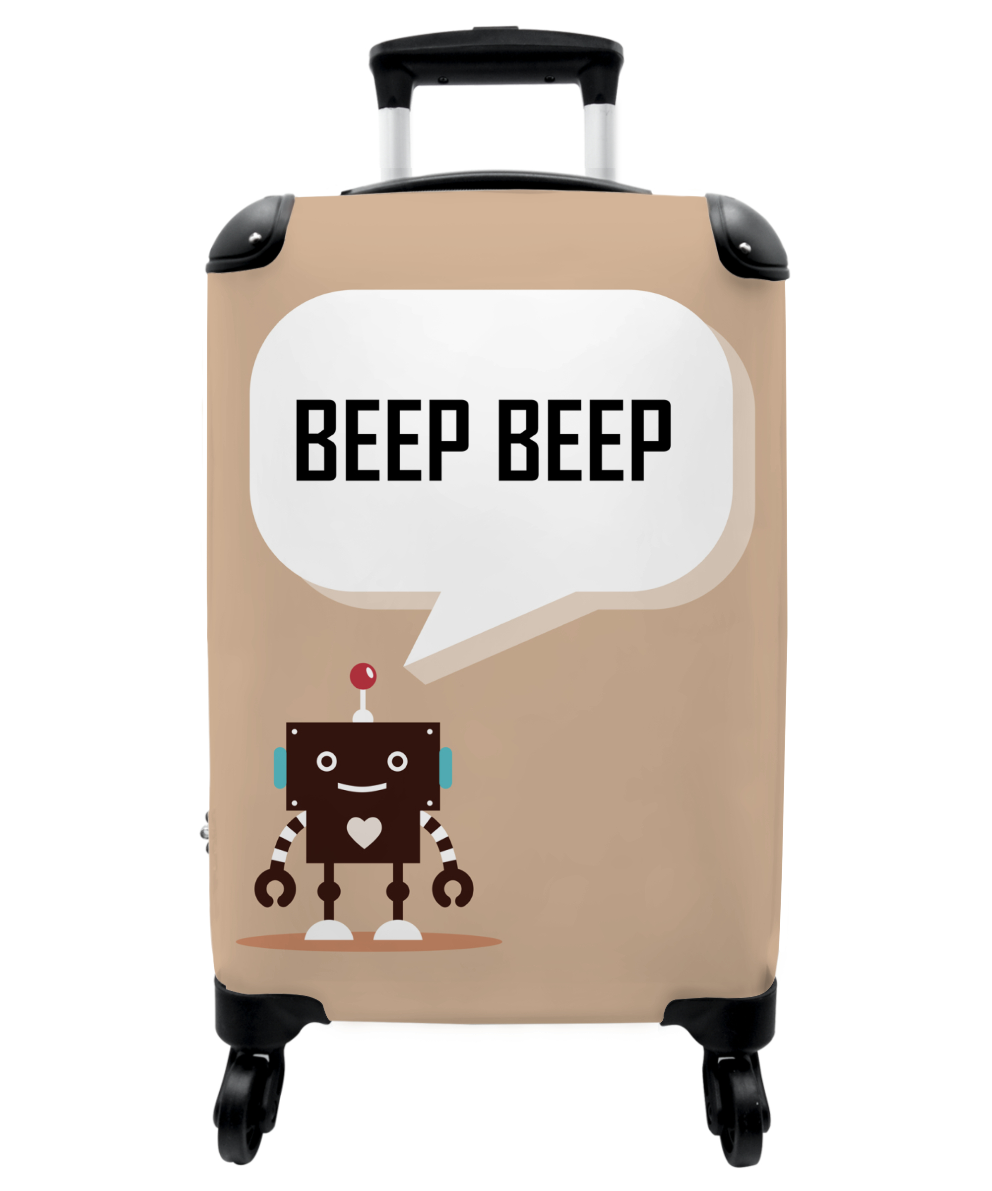 Koffer - Robot - Illustratie - Antenne - taupe - Kinderen