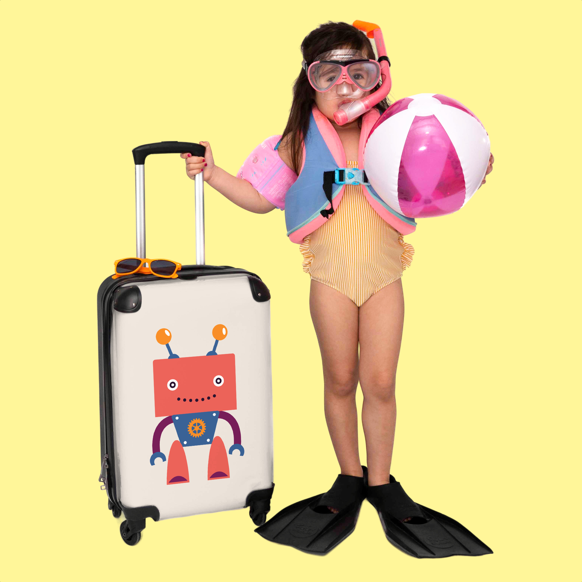 Koffer - Kinderen - Robot - Roze - Antenne-3