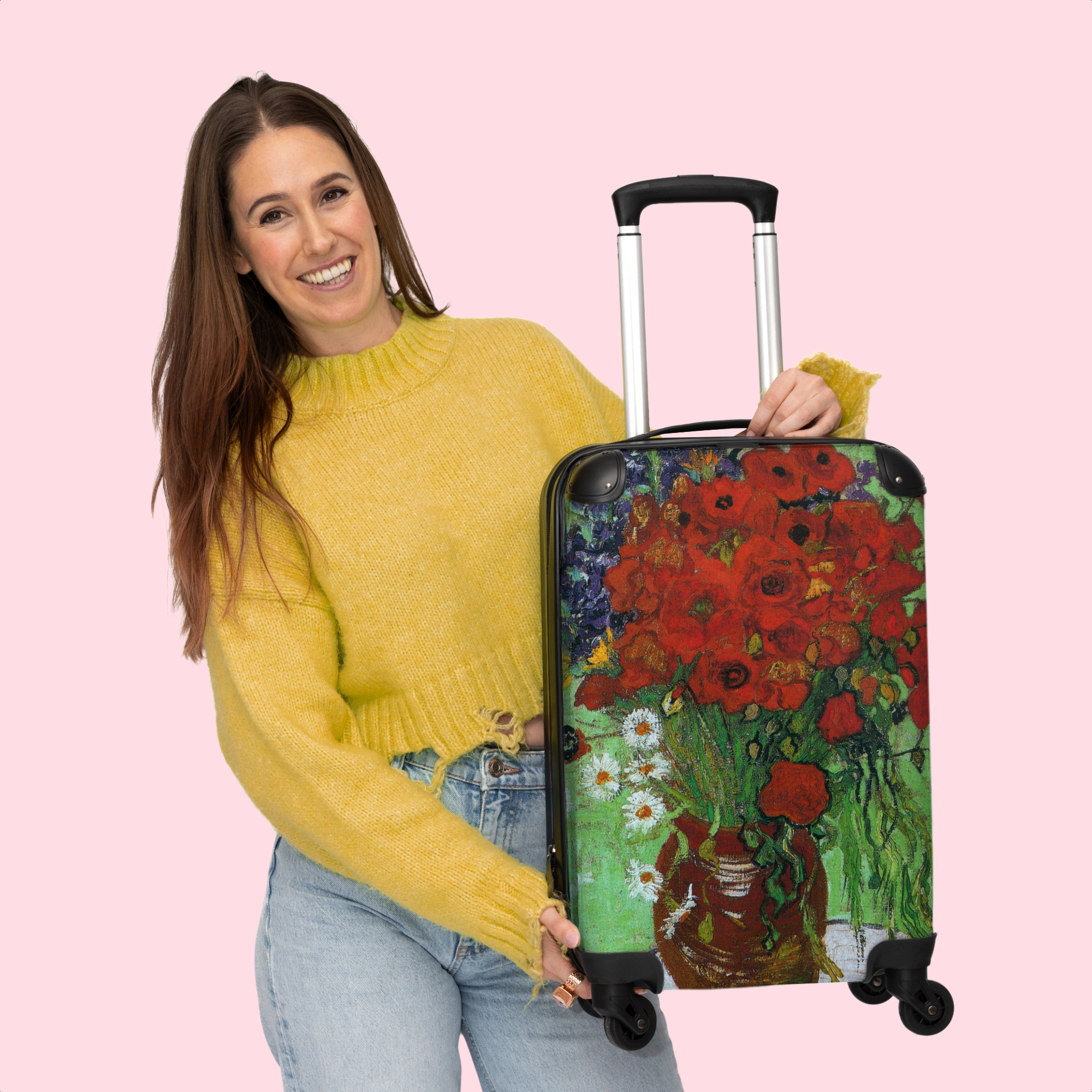 Koffer - Vaas met rode papavers en madeliefjes - Vincent van Gogh-3