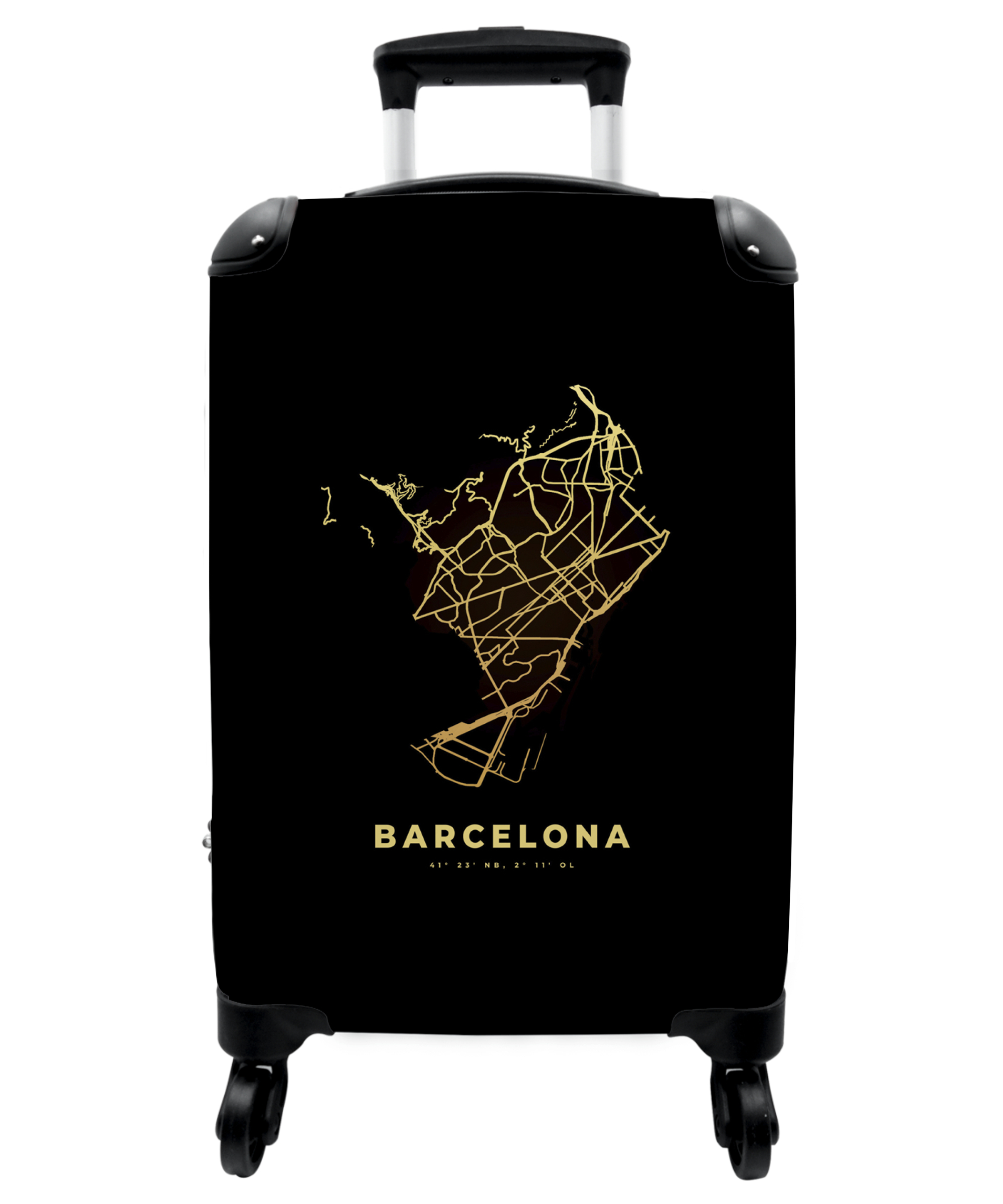 Koffer - Goud - Plattegrond - Stadskaart - Barcelona - Spanje