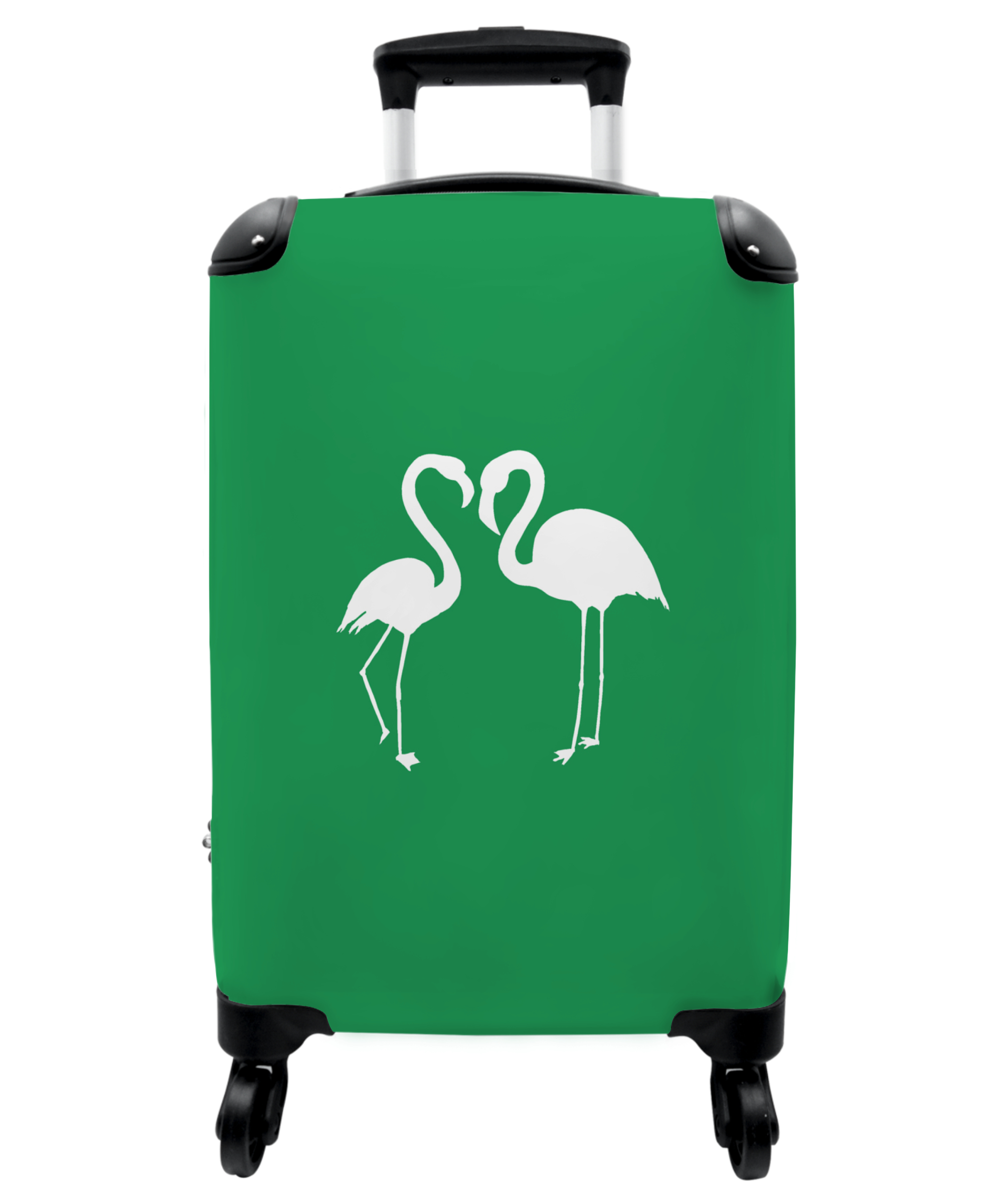 Koffer - Flamingo - Vogel - Groen - Dieren - Wit