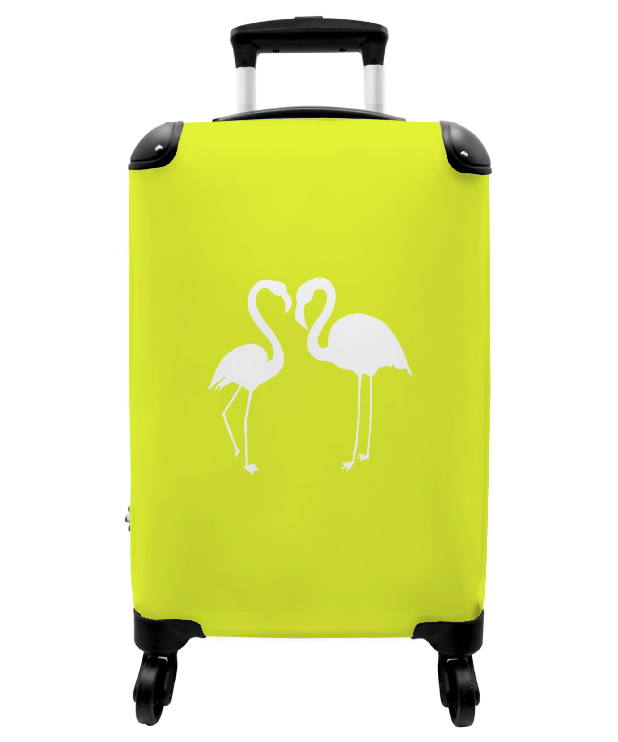 Koffer - Flamingo - Geel - Neon - Vogels - Wit-thumbnail-1