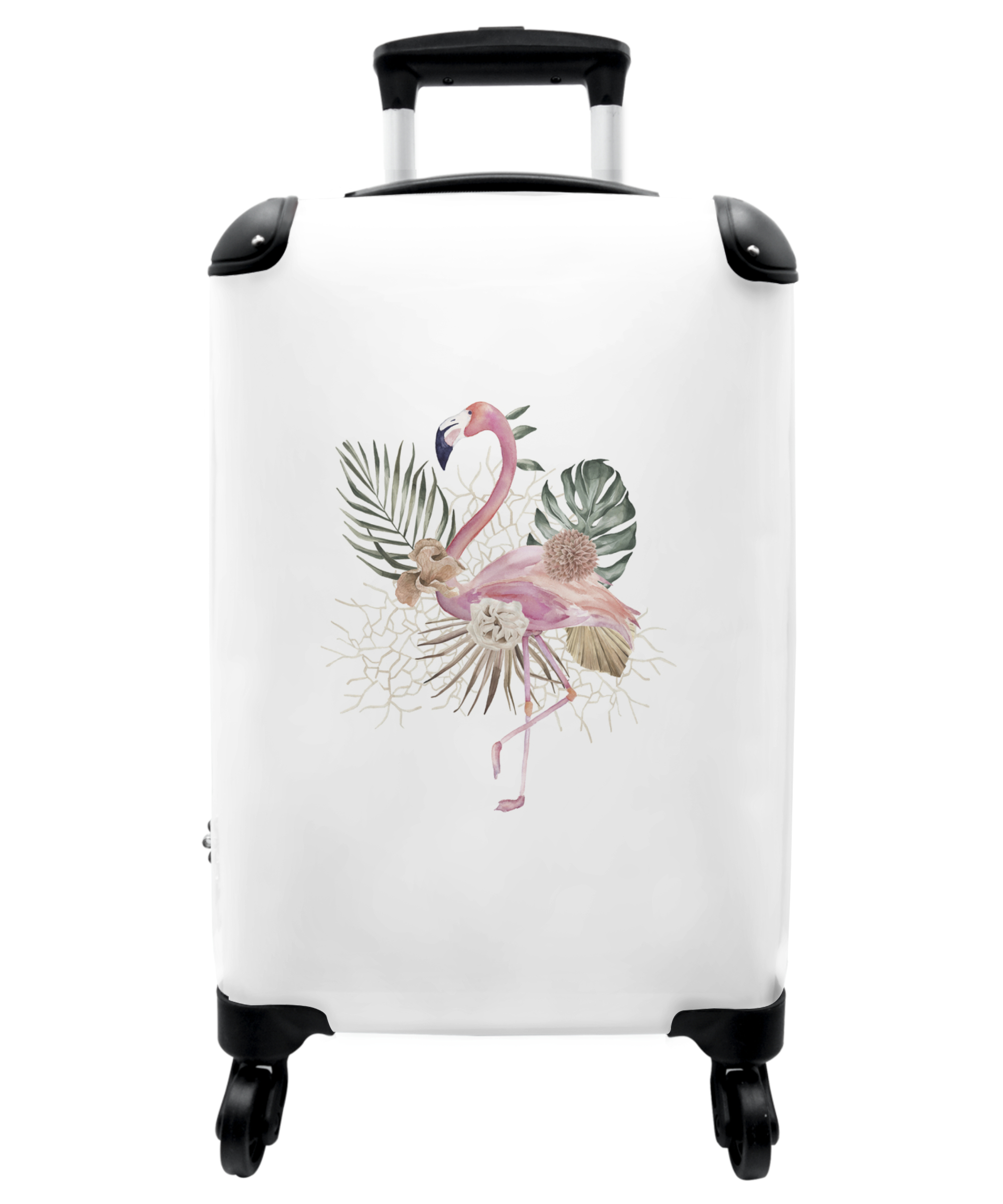 Koffer - Vogels - Bladeren - Flamingo - Tropisch - Bloemen-1