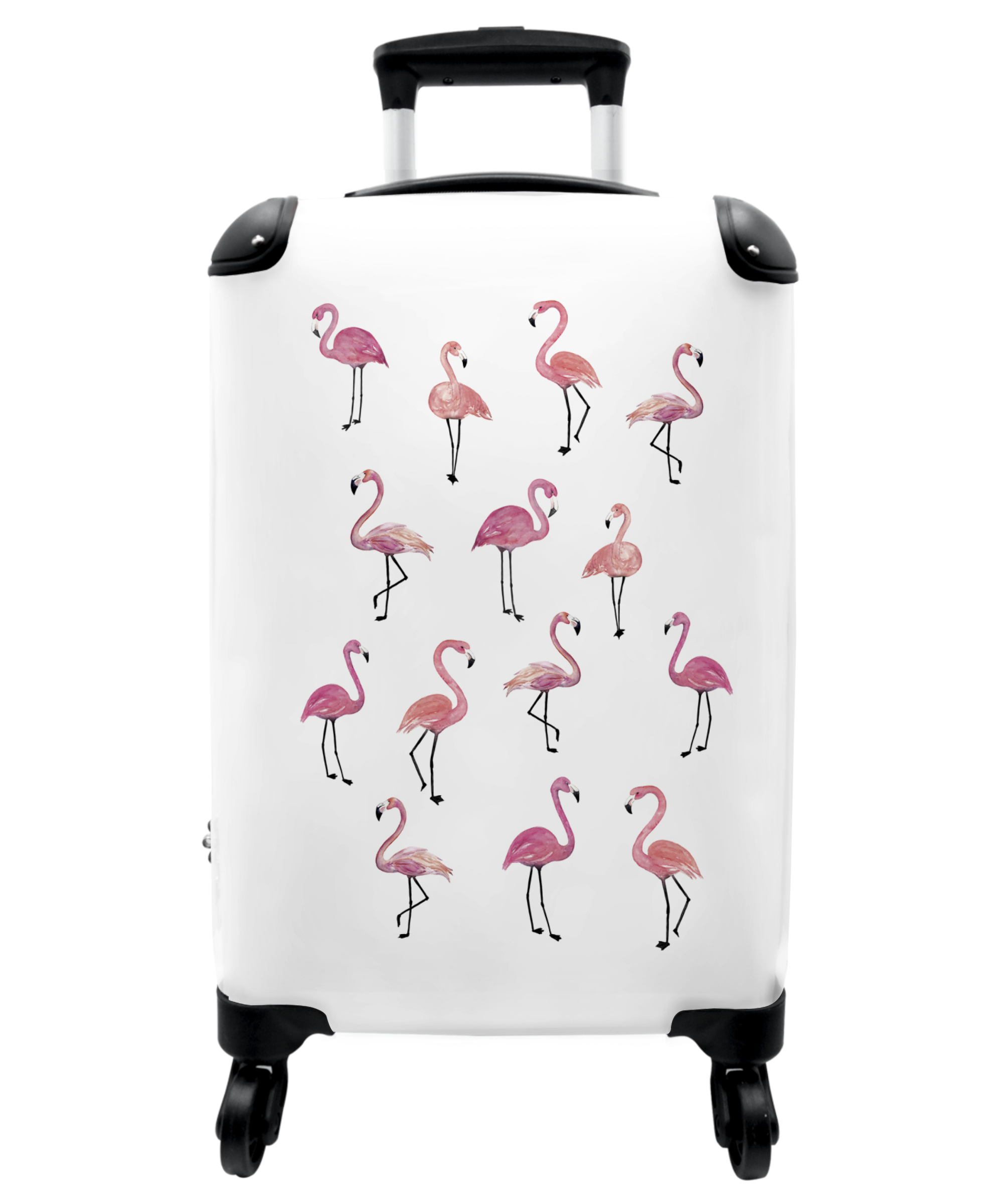 Koffer - Vogels - Flamingo - Dieren - Wit - Roze