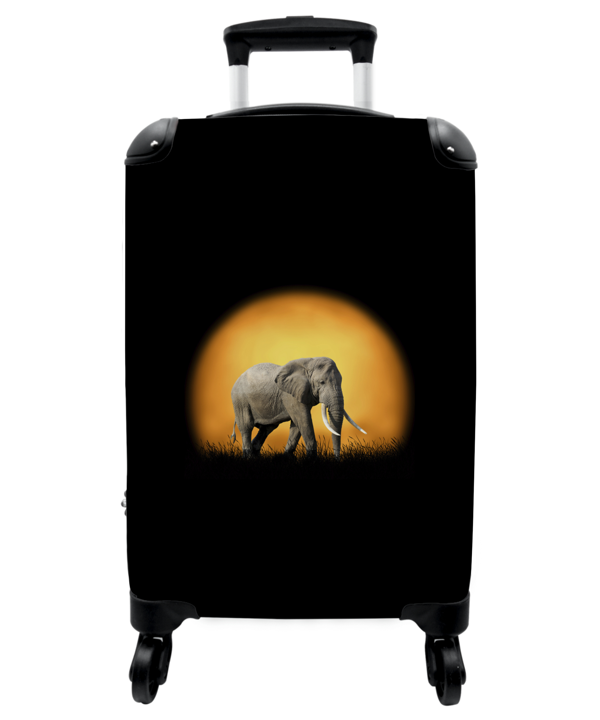 Koffer - Olifant - Zwart - Dieren - Goud