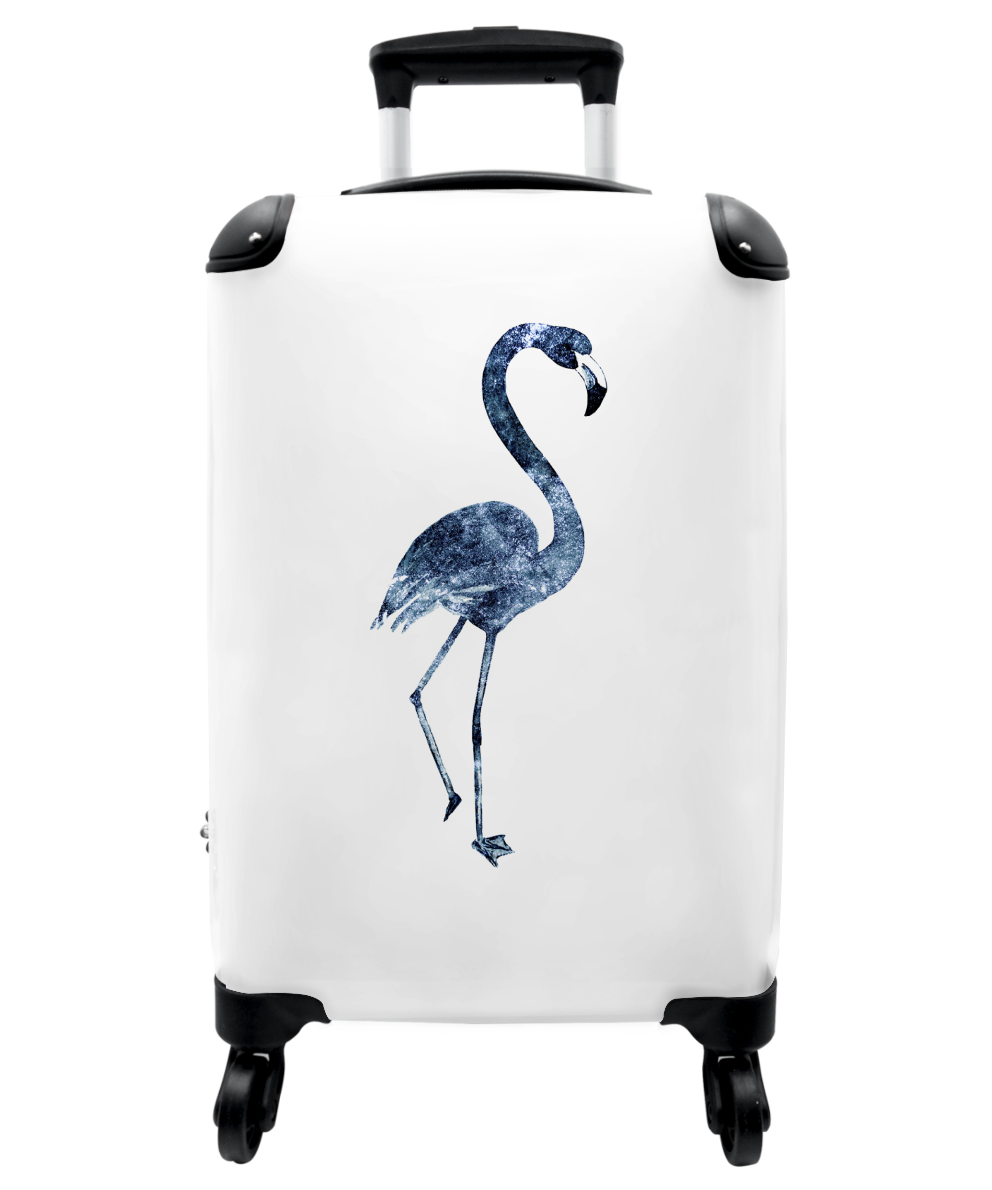 Koffer - Flamingo - Vogel - Dieren - Blauw - Abstract-thumbnail-1