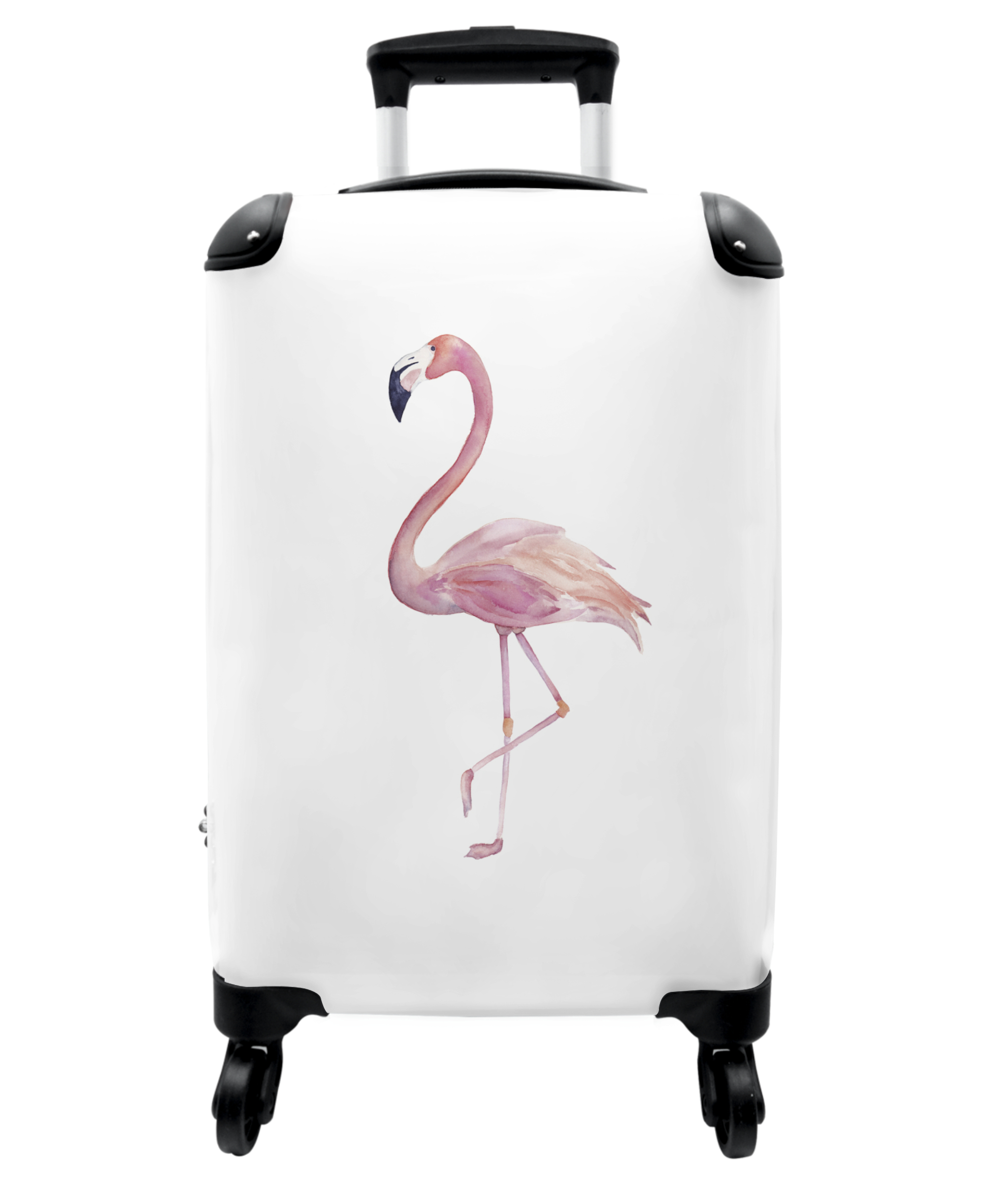 Koffer - Flamingo - Vogel - Roze - Dieren - Wit