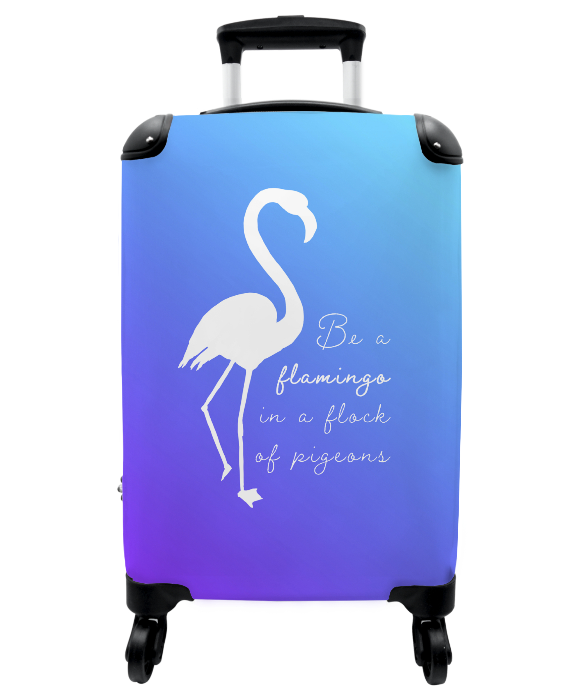 Koffer - Vogel - Flamingo - Quotes - Blauw - Dieren