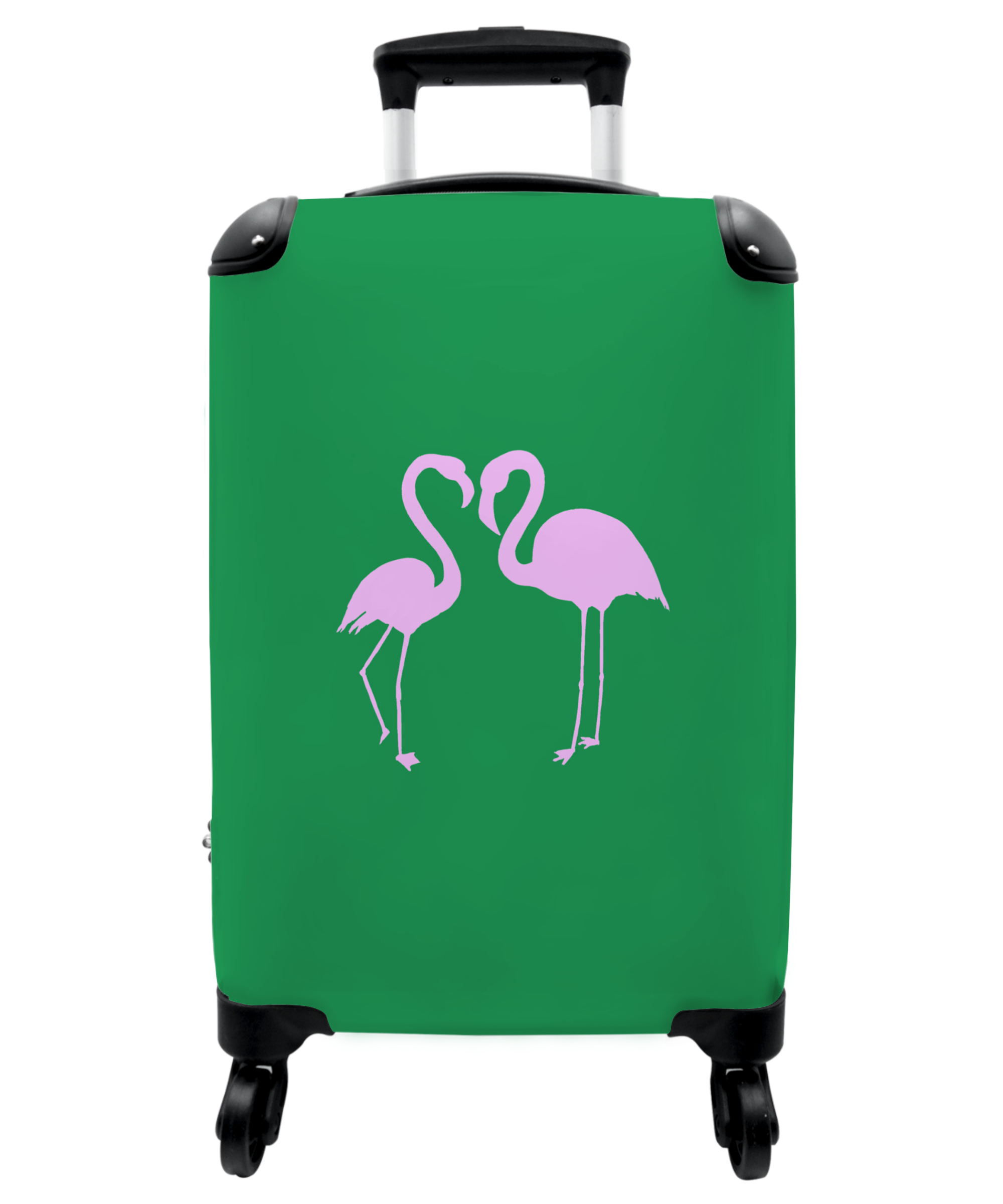 Koffer - Flamingo - Roze - Groen - Vogels - dieren-1