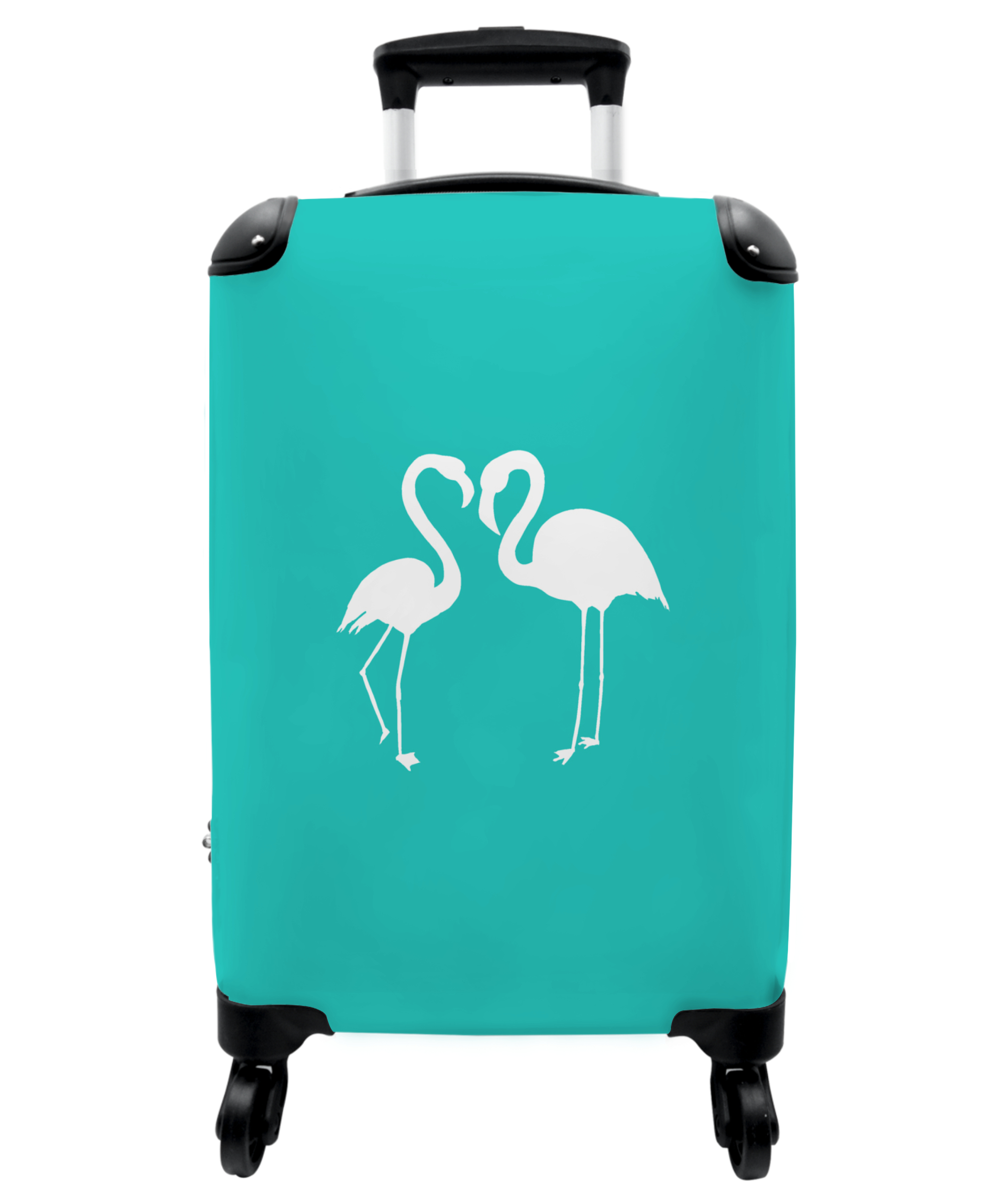 Koffer - Flamingo - Dieren - Vogel - Blauw - Wit-thumbnail-1