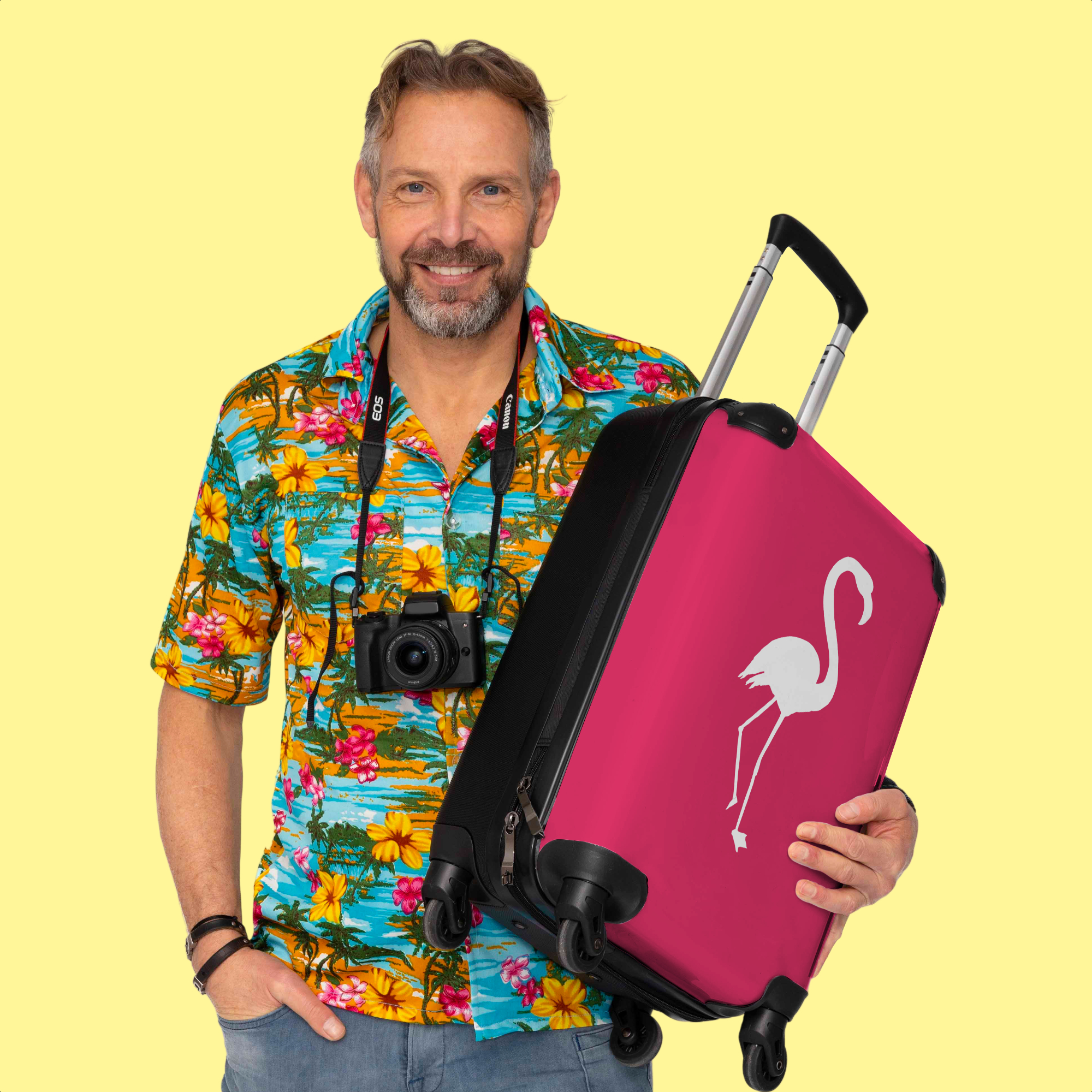 Koffer - Flamingo - vogel - Roze - Dieren-thumbnail-3