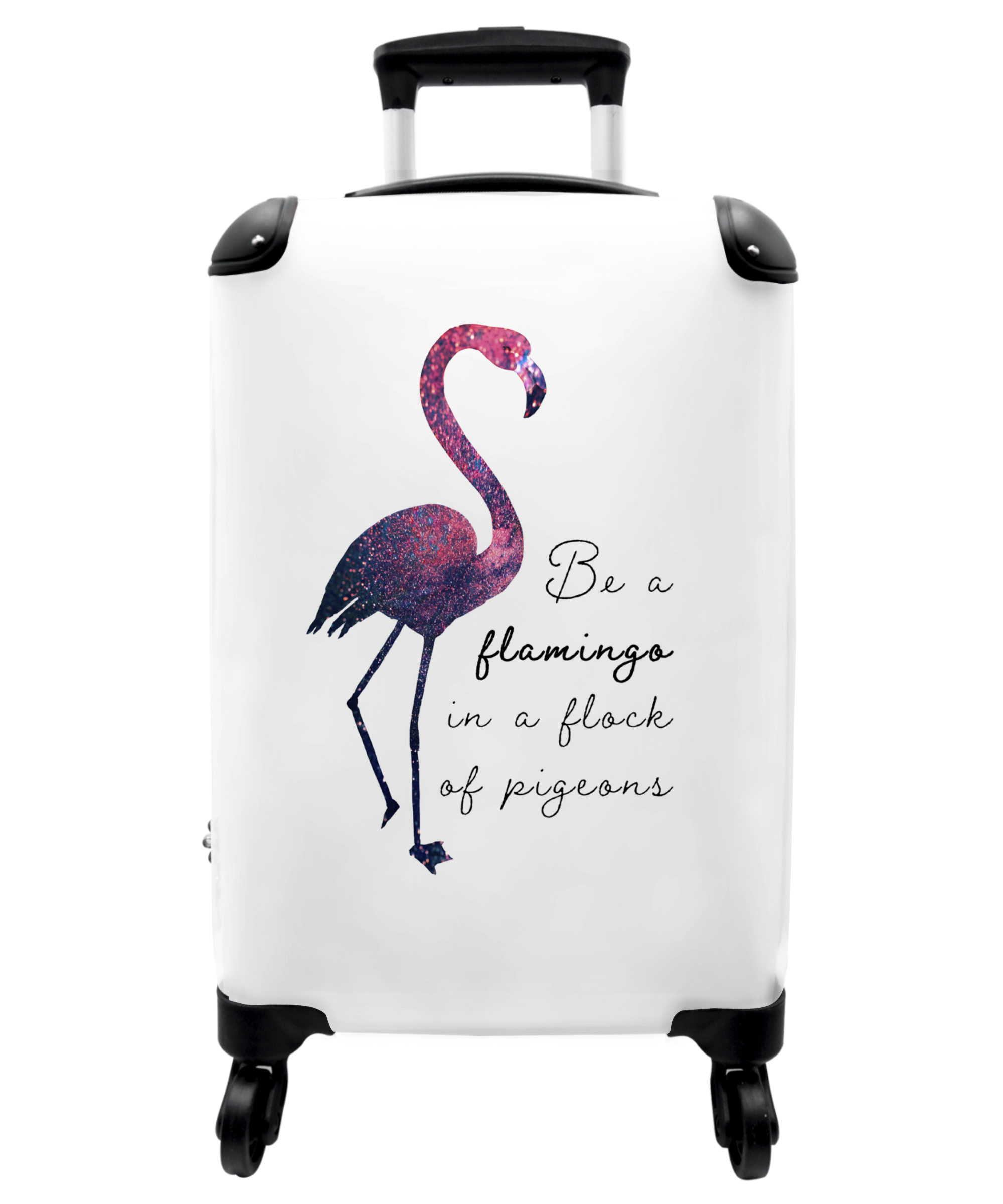 Koffer - Flamingo - Spreuken - Roze - Paars - Abstract-thumbnail-1