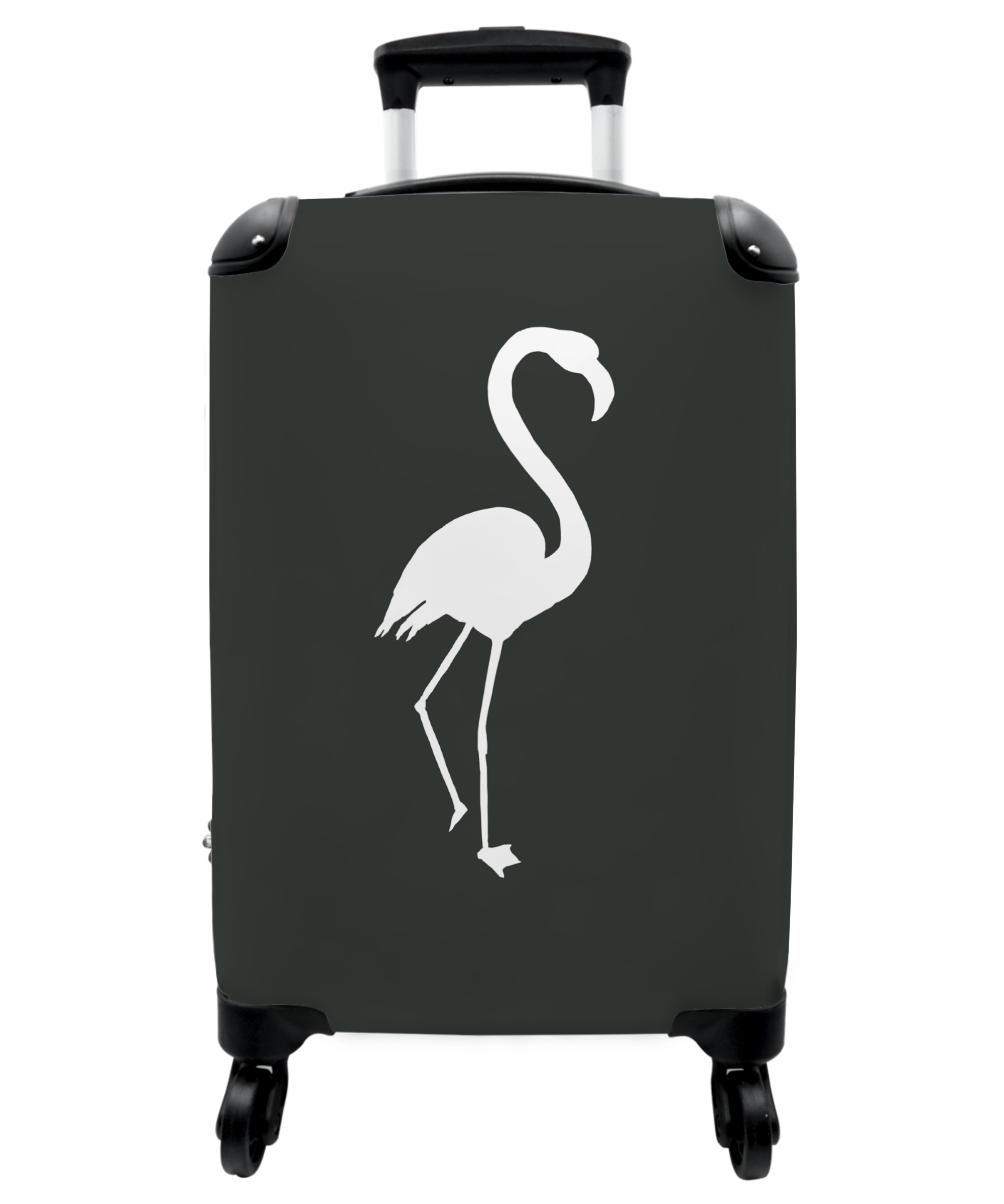 Koffer - Flamingo - Groen - Grijs - Dieren - Vogel