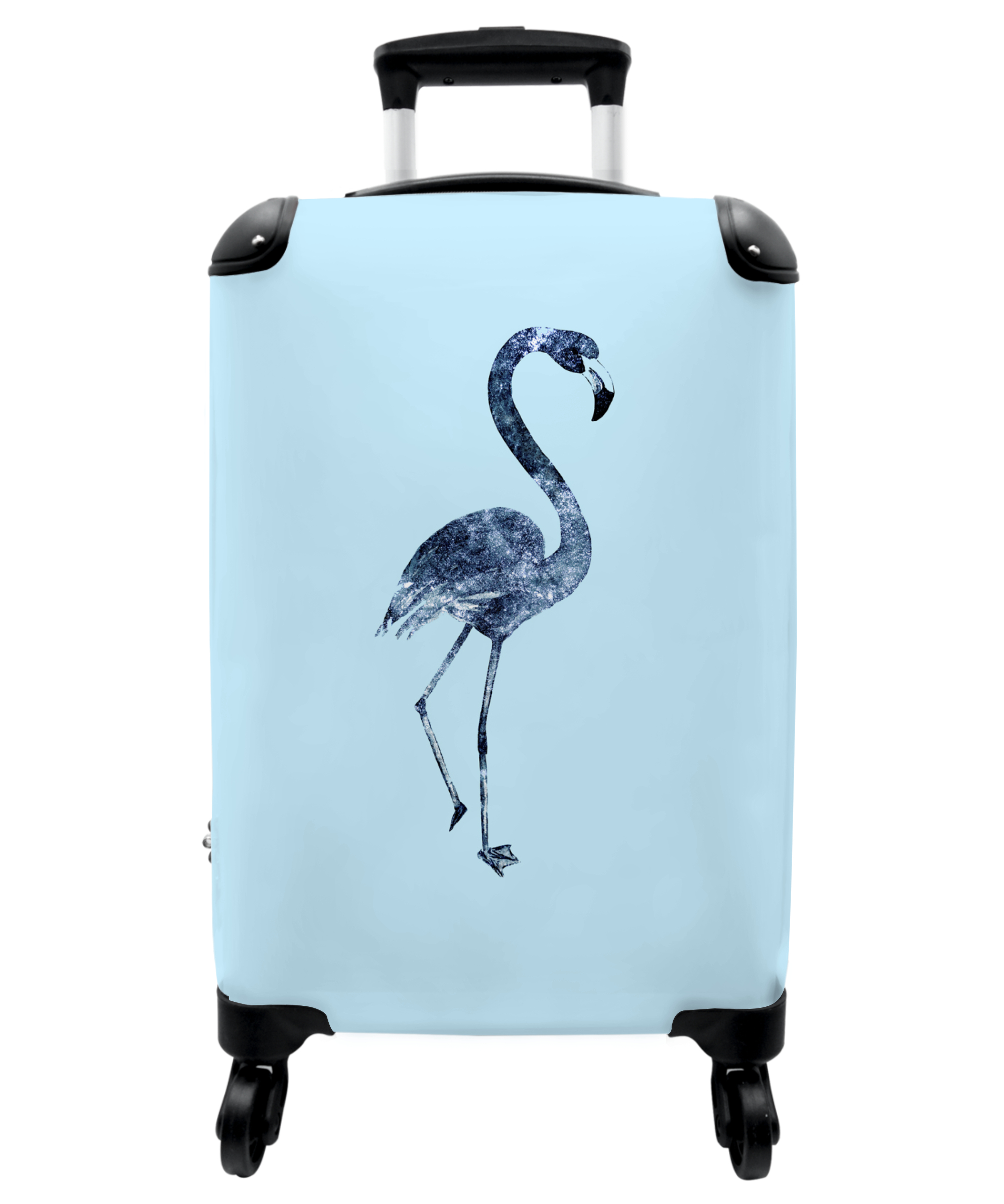 Koffer - Flamingo - Vogels - Blauw - Abstract