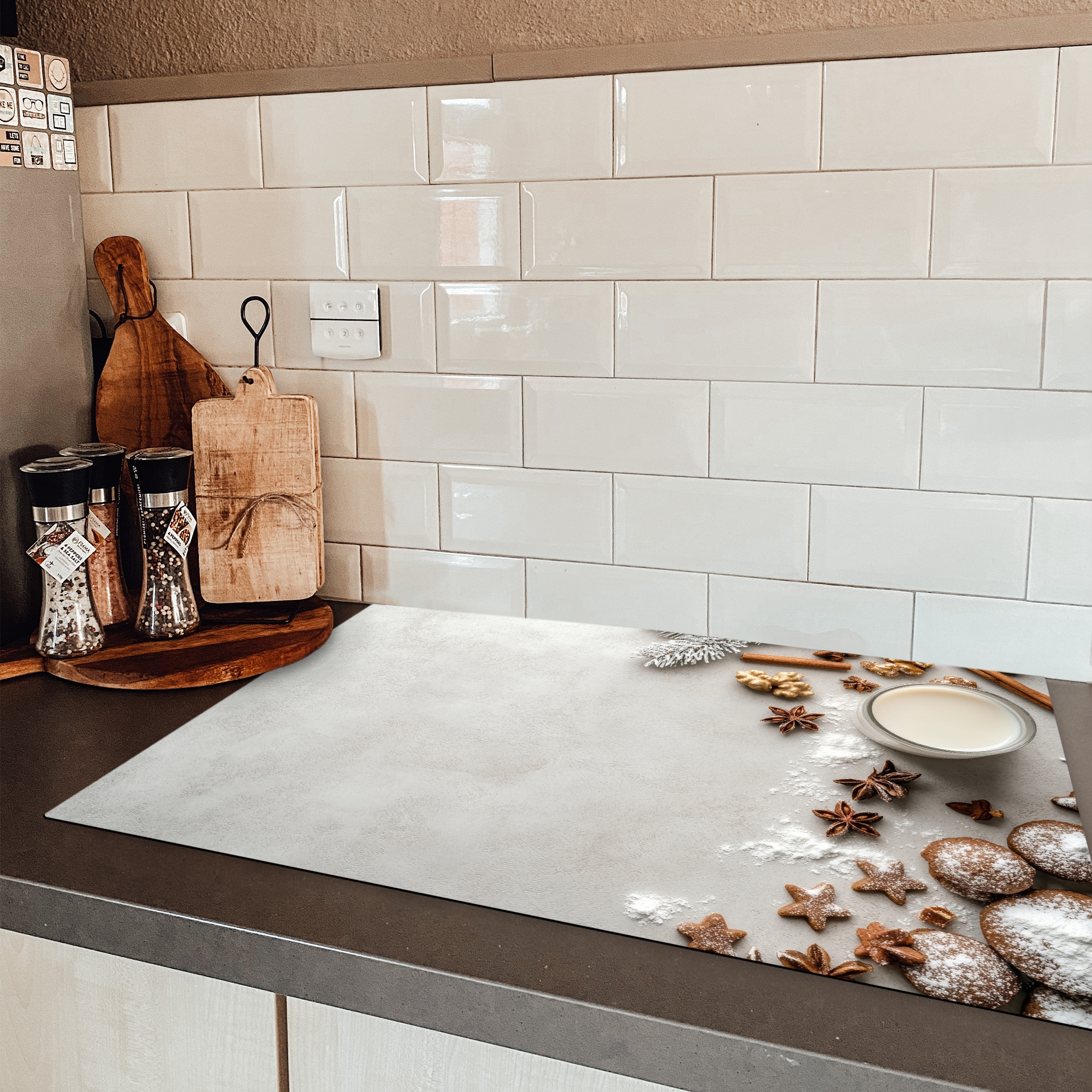 Inductiebeschermer - Kruiden - Winter - Melk - Beton-3