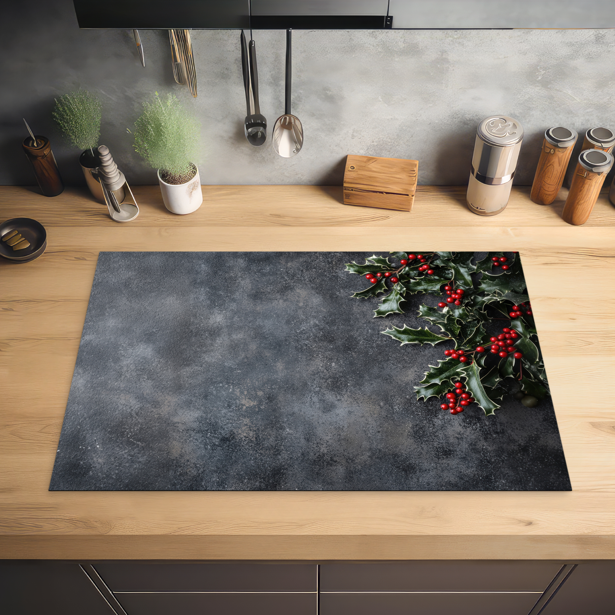 Inductiebeschermer - Christmas - Takken - Winter - Rood-2