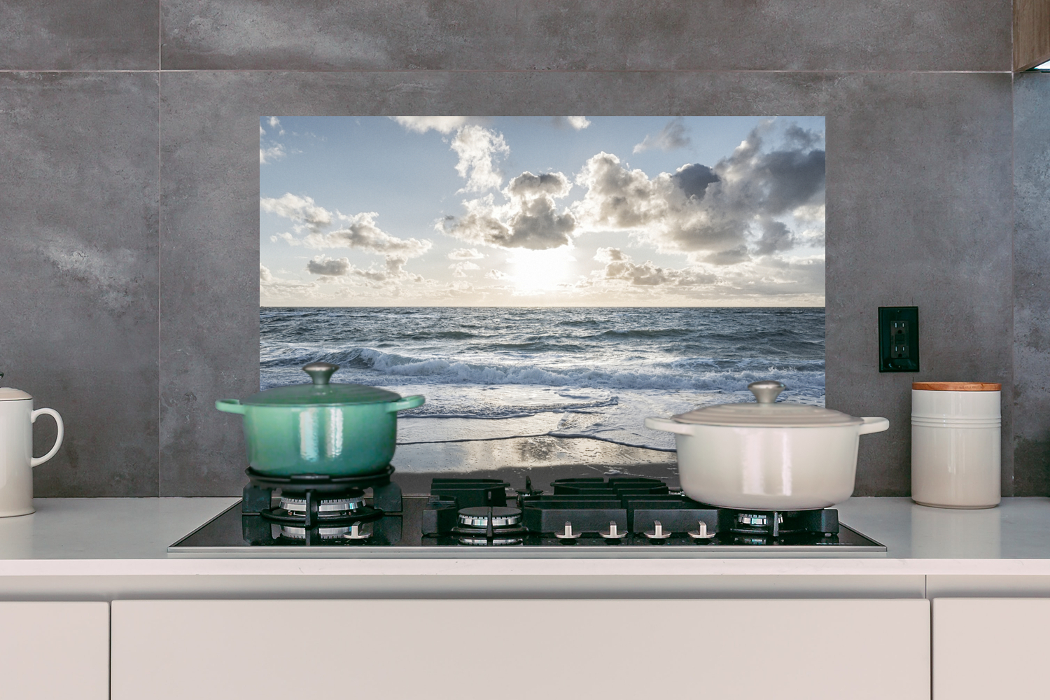 Spatscherm keuken - Zee - Wolken - Duitsland-3