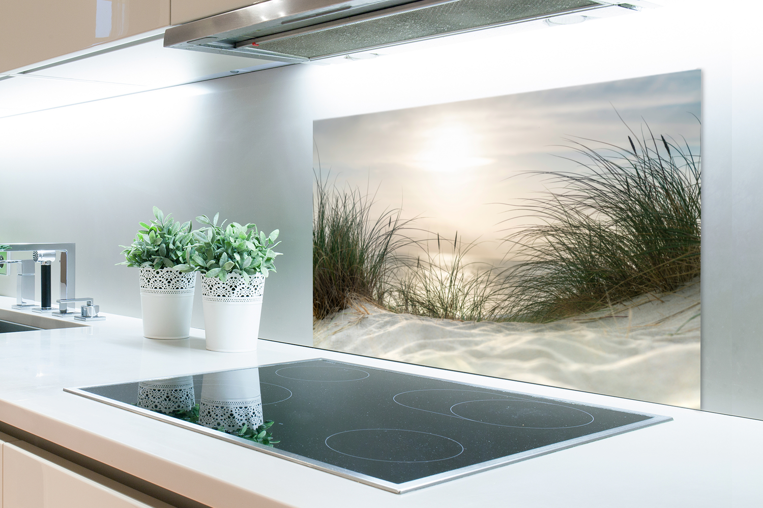 Spatscherm keuken - Zand - Gras - Zon-2