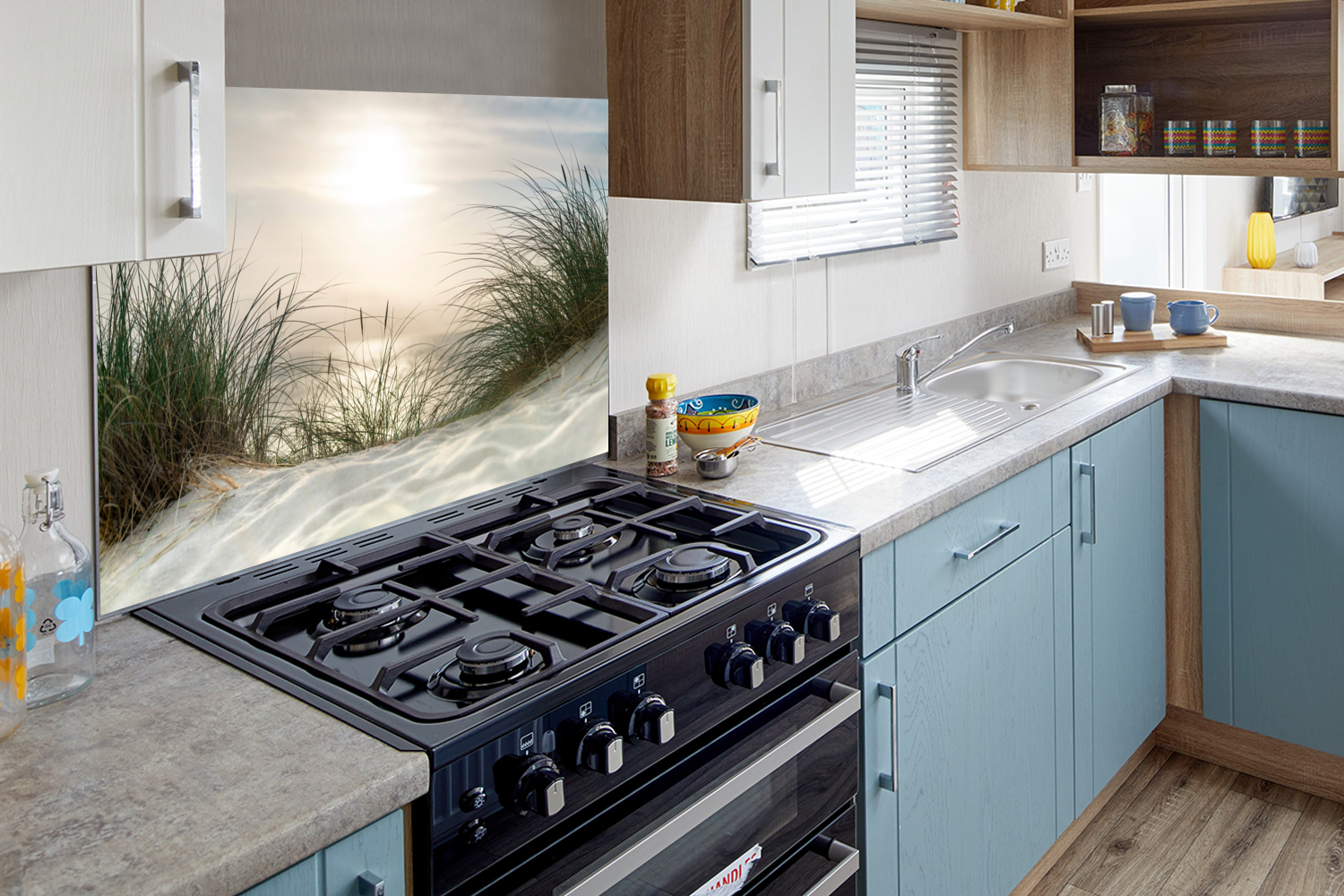 Spatscherm keuken - Zand - Gras - Zon-4
