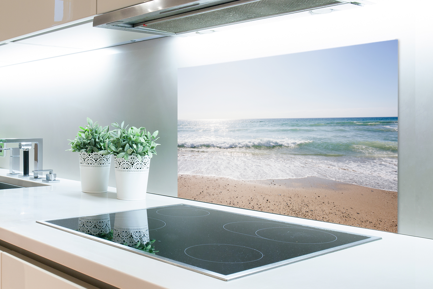 Spatscherm keuken - Strand - Water - Turquoise-2