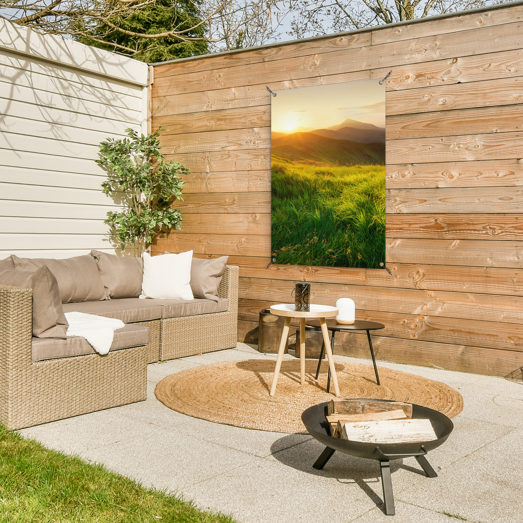 Outdoor Poster - Gras - Hügel - Sonne - Natur - Landschaft - Vertikal-3