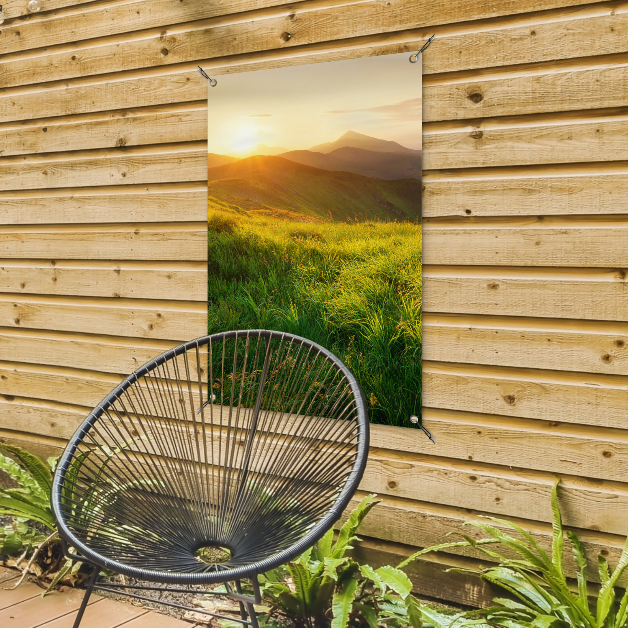 Outdoor Poster - Gras - Hügel - Sonne - Natur - Landschaft - Vertikal-4