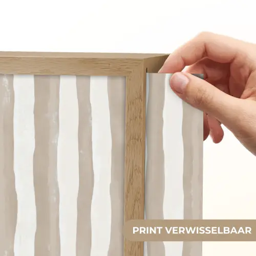 Minimalistisch - Strepen - Beige Light Box met batterij (Wandlamp) middel 907 -USP_websiteprintNL