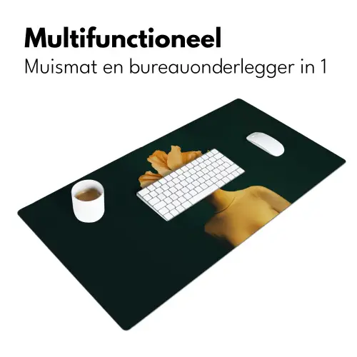 Vrouw - Hoed - Geel Muismat XXL klein -sfeer4