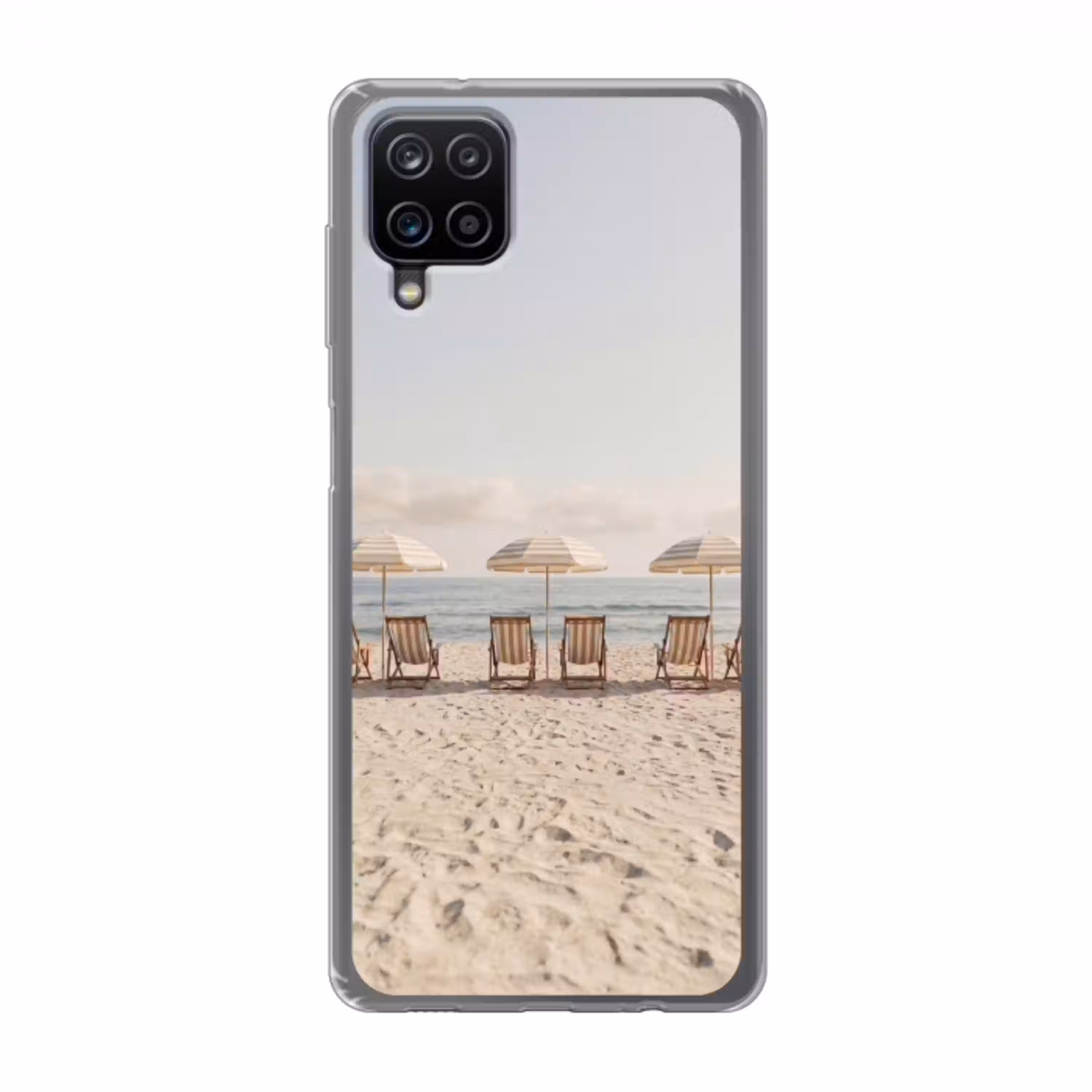 Strand - Stoelen - Parasol Telefoonhoesje Samsung Galaxy A12 klein -3d