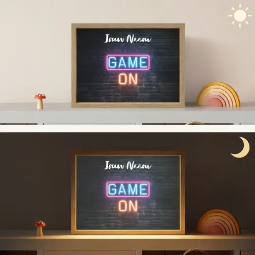 Game - Neon - Muur Light Box met batterij (Wandlamp kind) middel -sfeer3_kind