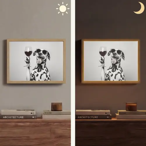 Zonnebril - Dalmatiër - Wijnglas - Tong Light Box met batterij (Wandlamp) middel -sfeer3