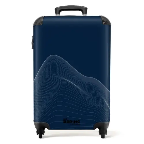 Abstract - Golvende lijnen Blauw NBS - Handbagage koffer - Kinderen Unisex middel -productfoto_recht