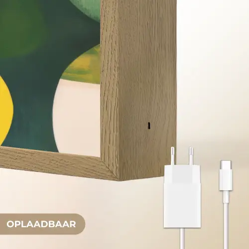 Abstract - Geel - Roze - Groen Light Box met batterij (Wandlamp) middel -USP_websiteoplaadbaarNL