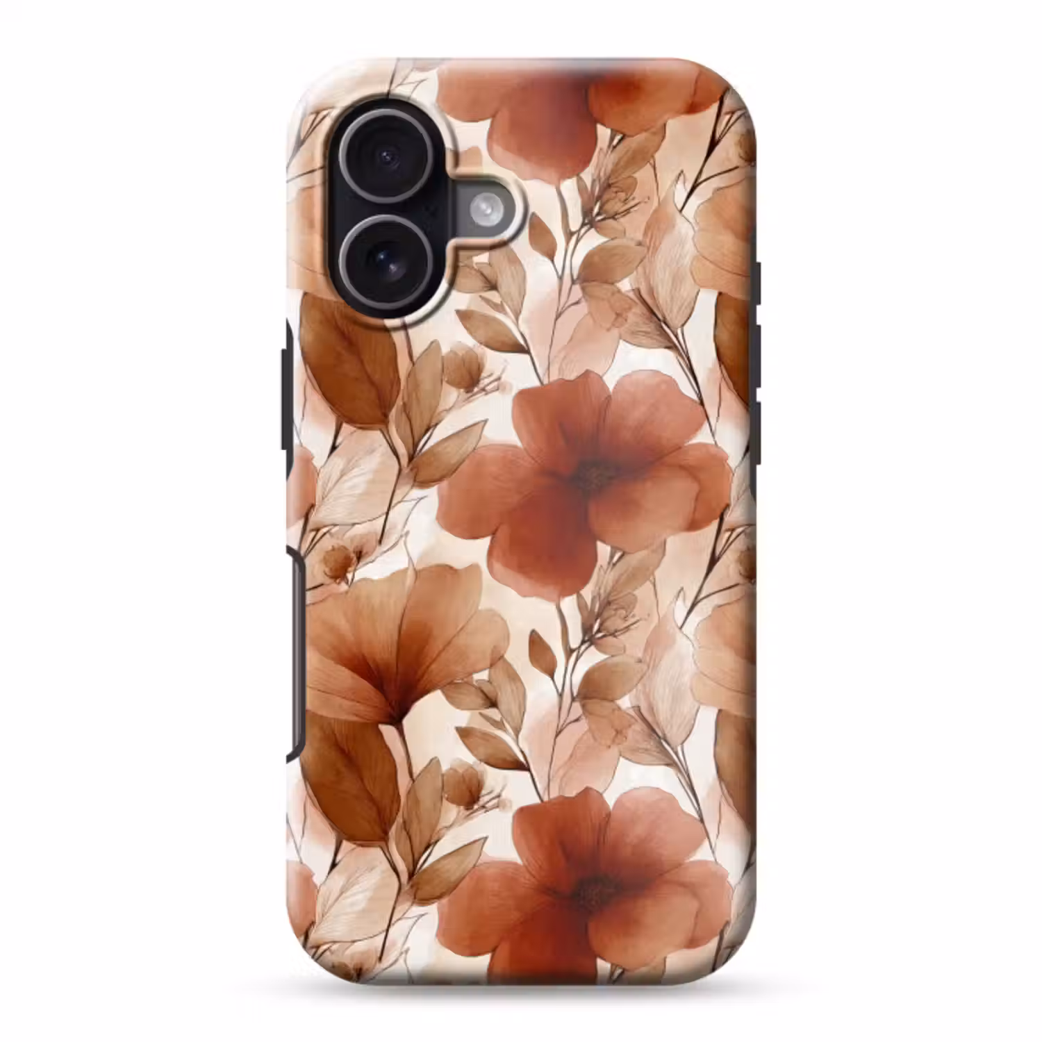 Telefoonhoesje Toughcase - Bloemen - Aquarel - Botanisch - Terracotta