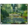 Brug - Hout - Vijver - Waterlelies tuinposter los doek klein -3d