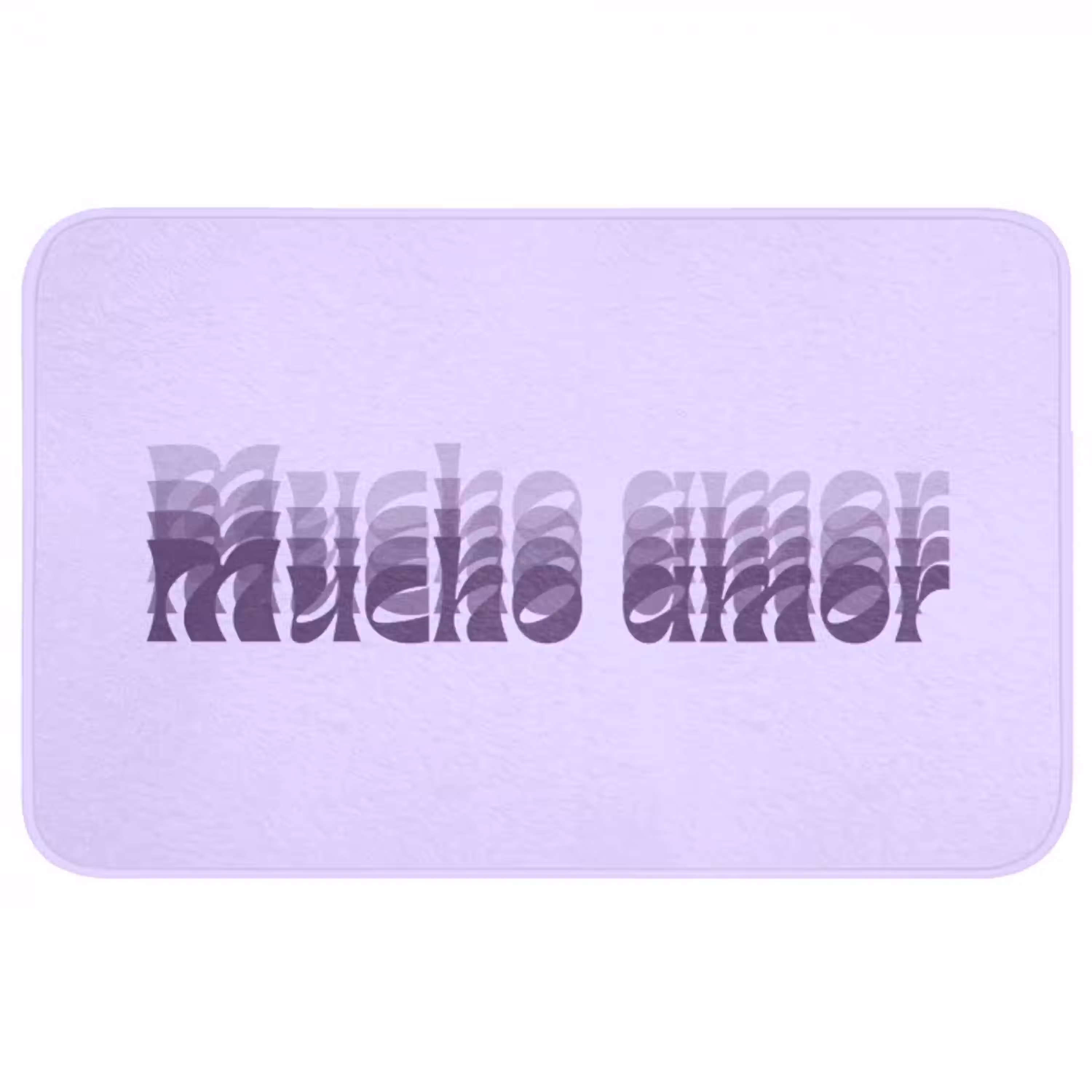 Mucho amor - Paars - Gelaagde letters Badmat middel -3d