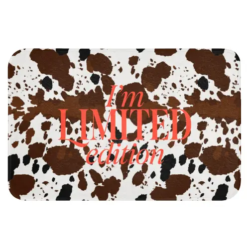 Koeienprint - Limited edition - Rood Badmat klein -3d