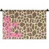 Tekst - Be cool or leave - Roze - Giraffenprint Wandkleed katoen klein -zz3d