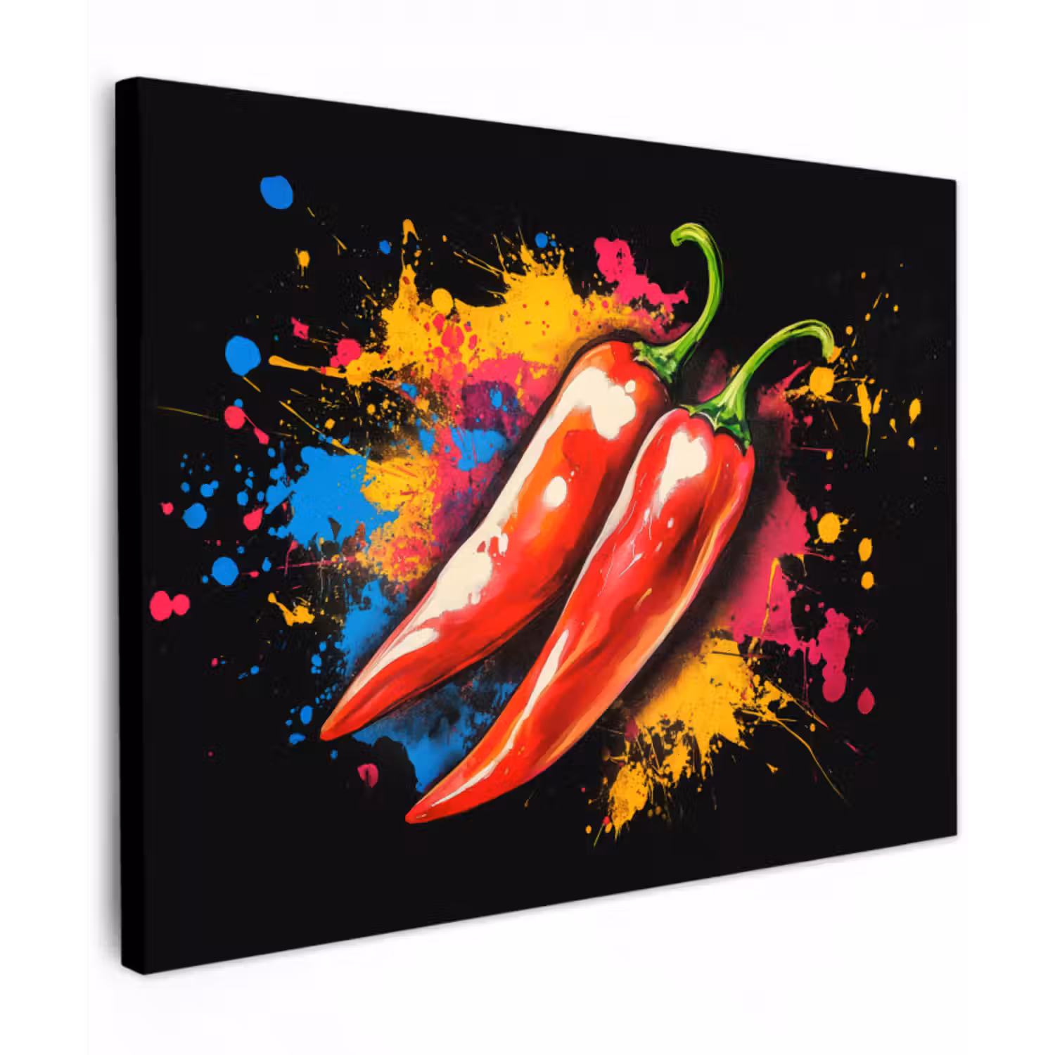 Leinwandbild - Pfeffer - Graffiti - Farbe - Abstrakt - Modern - Farbenfroh