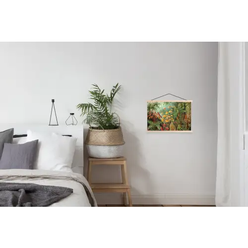 Design - Natuur - Paddenstoelen - Ernst Haeckel textielposter latten blank klein -woonkamer