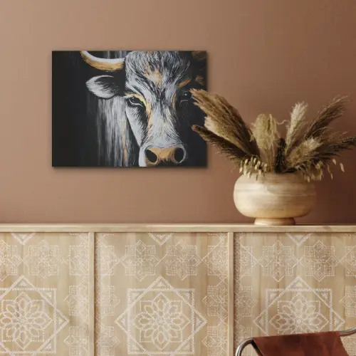 Stier - Hoorns - Snuit - Goud PET vilt klein -sfeer4