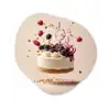 Cheesecake - Eten - Roze - Taart Wandcirkel Organisch Plexiglas middel -3d